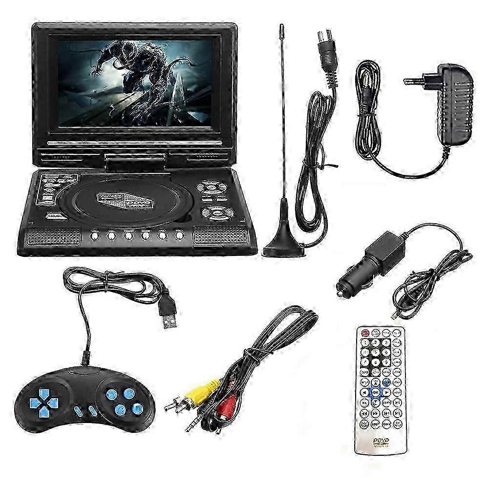 TV portátil de 7,8 polegadas, reprodutor de DVD para carro, HD VCD, CD, MP3, HD EVD, com função de TV/FM/USB/jogo-E