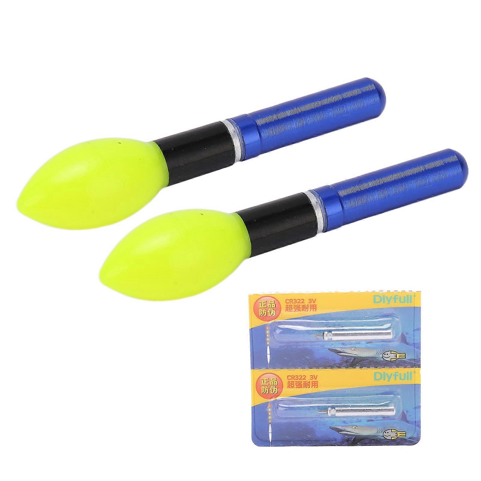 Lot de 2 flotteurs de pêche lumineux à LED pour la pêche de nuit, bleus