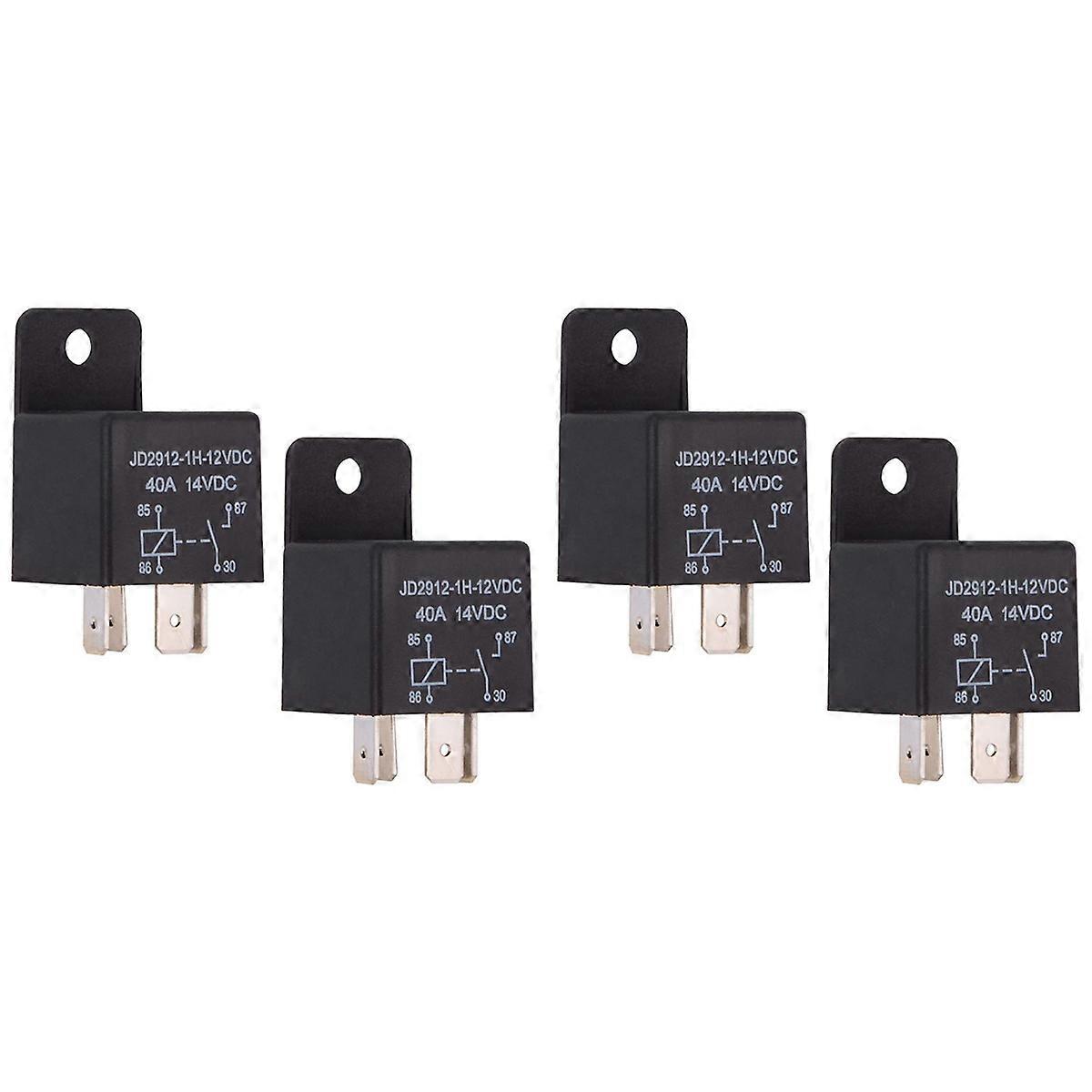 2 Packs of Relays 4-Pin 12V 40A Relay Kit Spst Model: JD2912-1H-12VDC