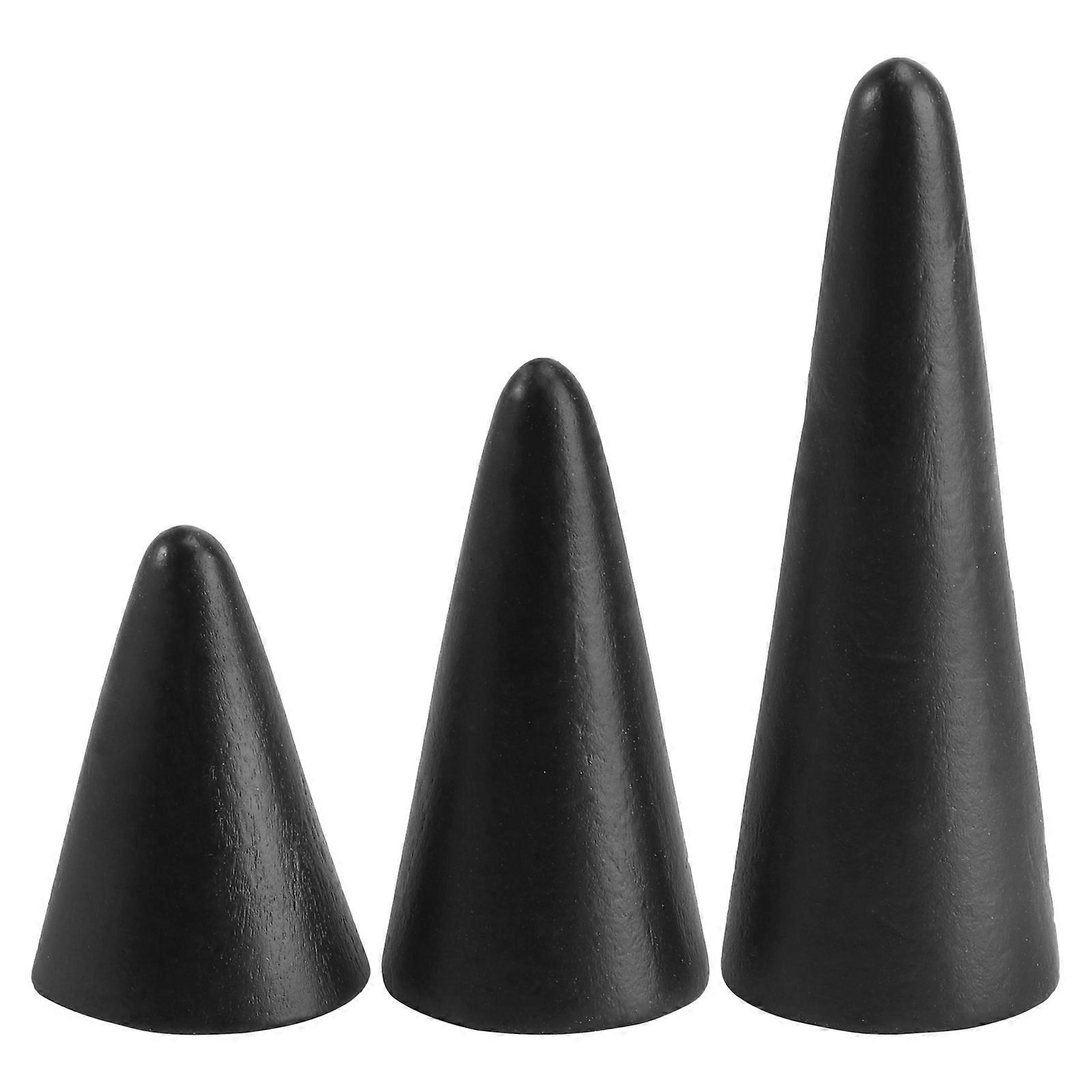 Here's a polished and professional product description for your **3pcs Black Jewelry Display Stand Elegant Finger Ring Organizer Shelf**:
**3pcs