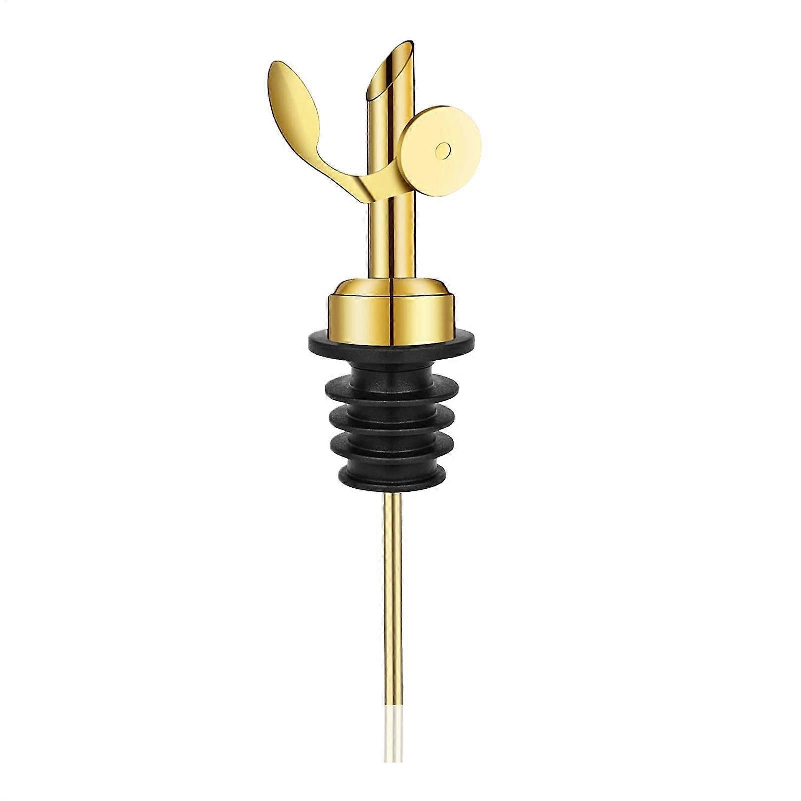 Essig-Ausgiesser Self-Closing Pourer Multi-Purpose Weighted Bottle Pourer Easy-To-Use Liquor Pourer Spill-Free Gold