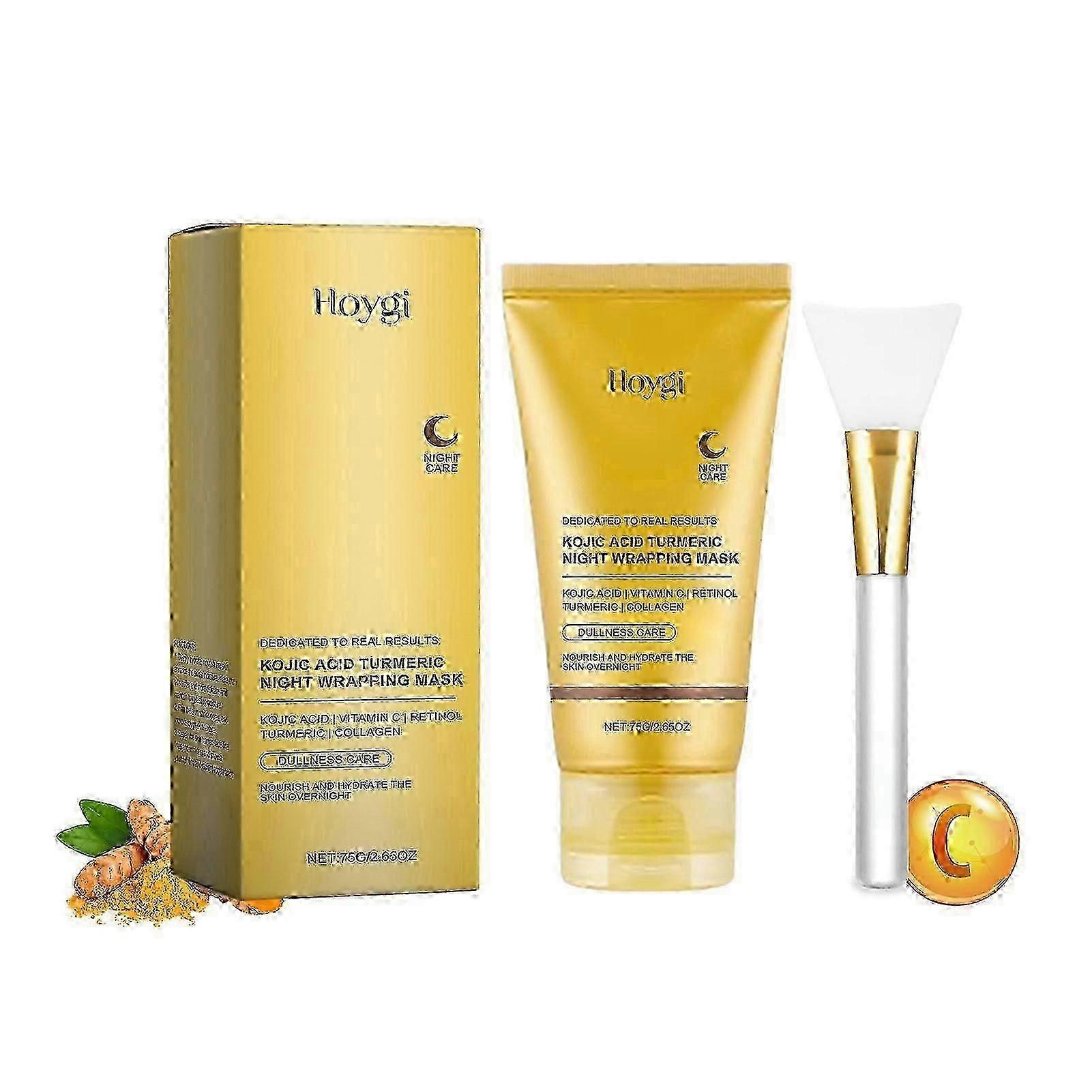 Kojic Turmeric Overnight Wrapping Off Mask For Spots Glowing Skin, Collagen Skincare