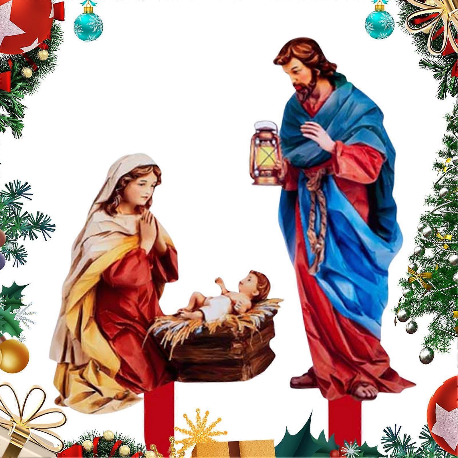 Christmas Stable for Outdoor Use – Acrylic Nativity Scene, Garden Decoration, Courtyard Christmas Signs, 3D Design