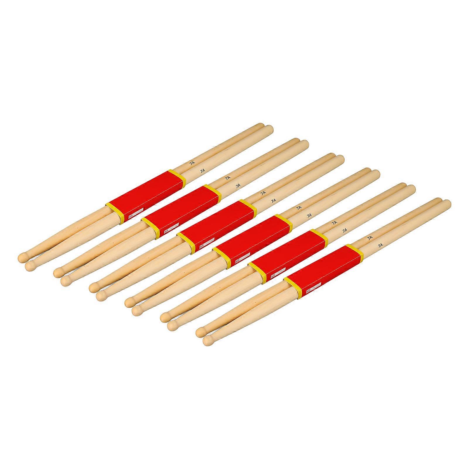12 Pair Drumsticks Maple Wood Lightweight Drum Stick Replacement for School Practice Performance 