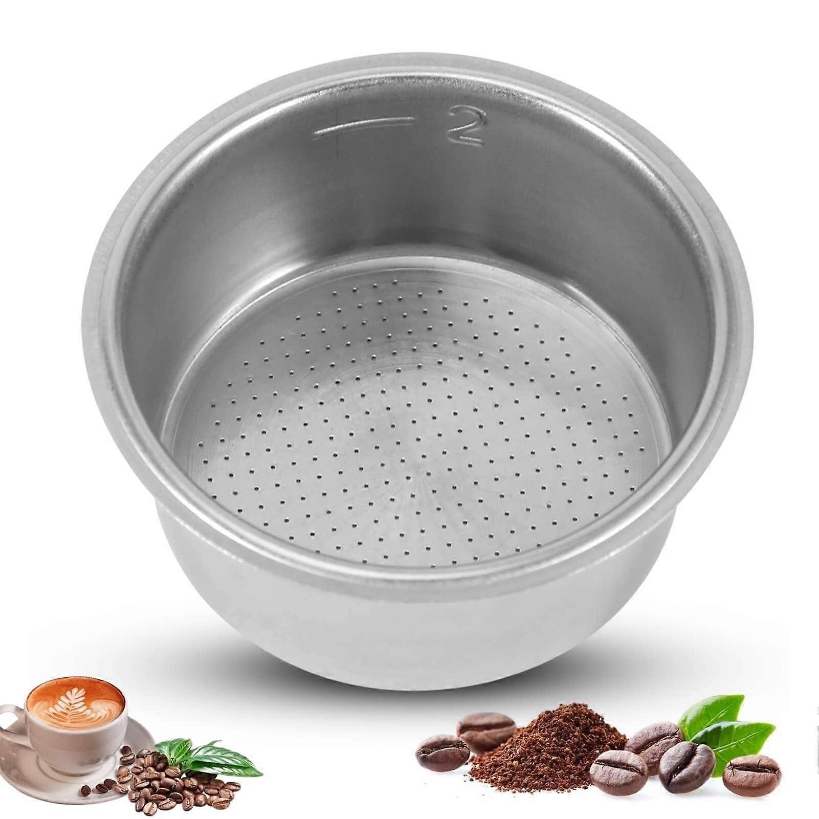 51mm Stainless Steel Coffee Filter Basket, Double Cup, Pressure Portafilter Basket