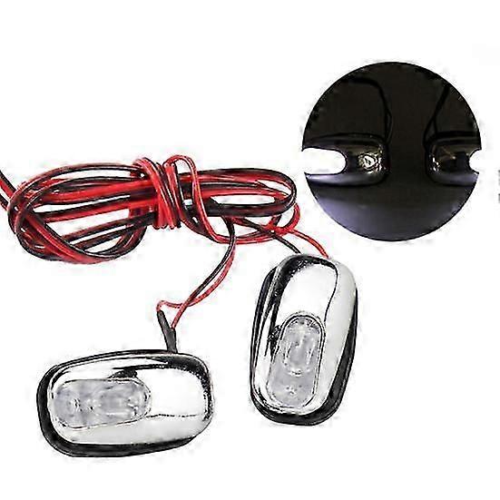 1 Pair Auto Windshield Windscreen LED Light Spray Jet Nozzle Wiper Washer Lamp