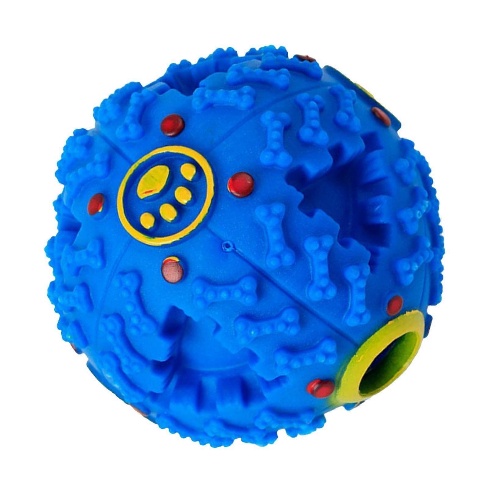 Dog Giggle Ball Interactive Fetch Ball With Sound Rolling Feeder Toy Puzzle Ball For Small Medium Large Dogs Blue M