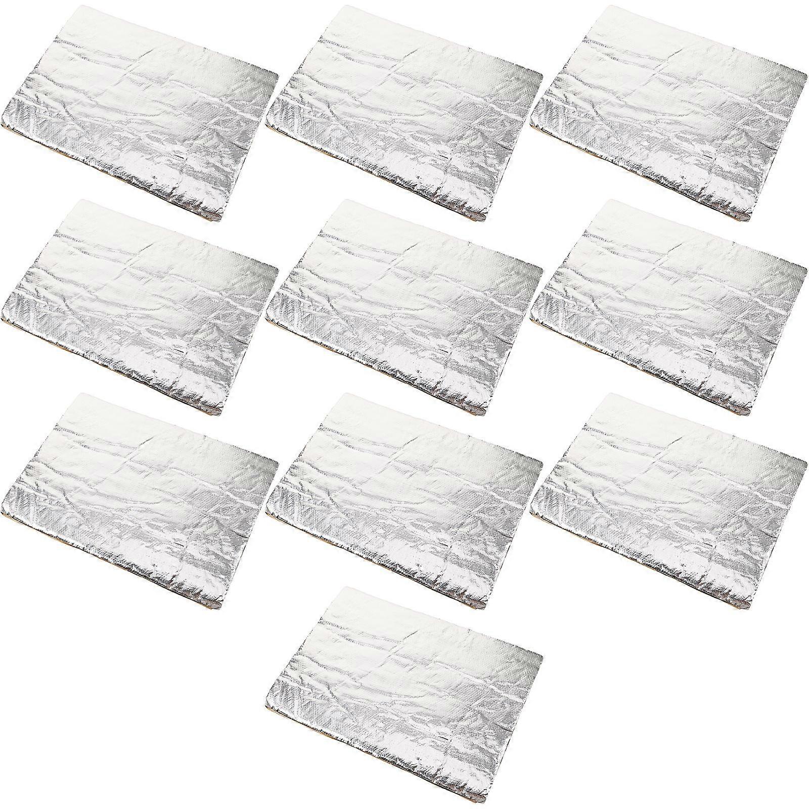 Car Heat Shield Sound Deadener for Vehicle Maintenance Durable Rubber 25.00X18.00X0.50CM 10Pcs