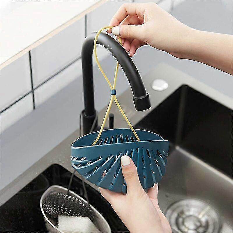 Sink Holder Bag for Utensils and Sponges, Draining Basket Shelf for Soap and Dish Brushes