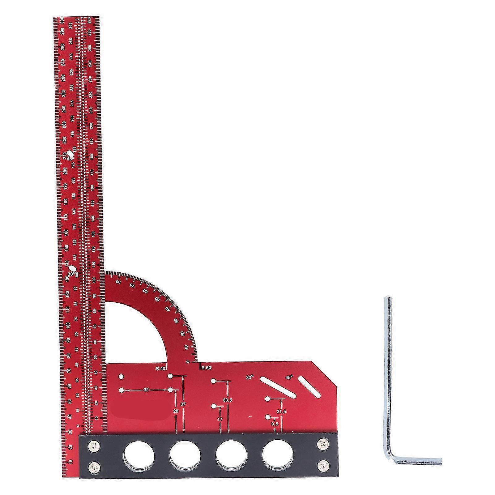 Multi-Function Right Angle Measuring Ruler for Woodworking, 300mm