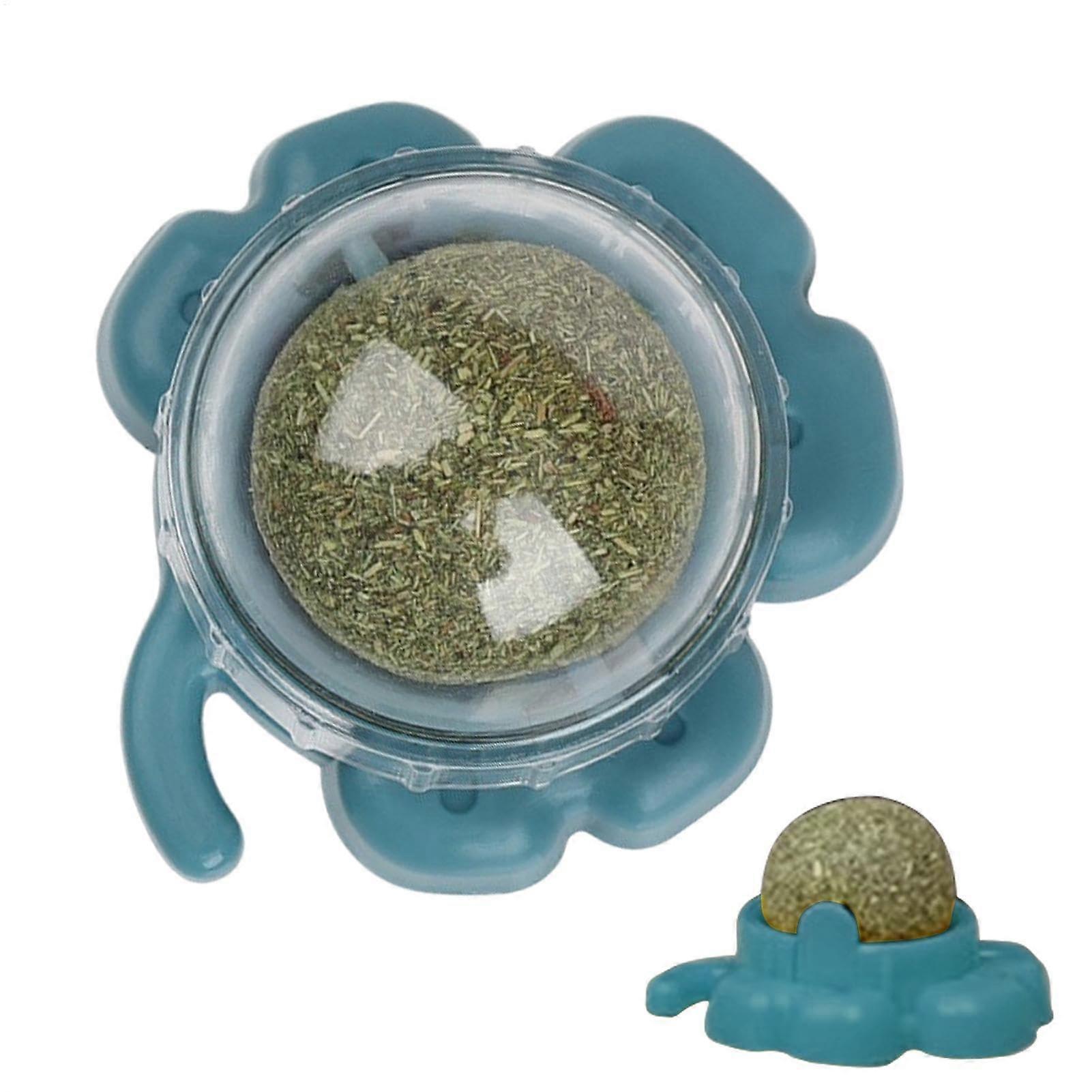 Catnip Toy Ball for Cats, Blue Catnip Ball for Dental Cleaning, Interactive Cat Toy, Soft Material, Playful Design