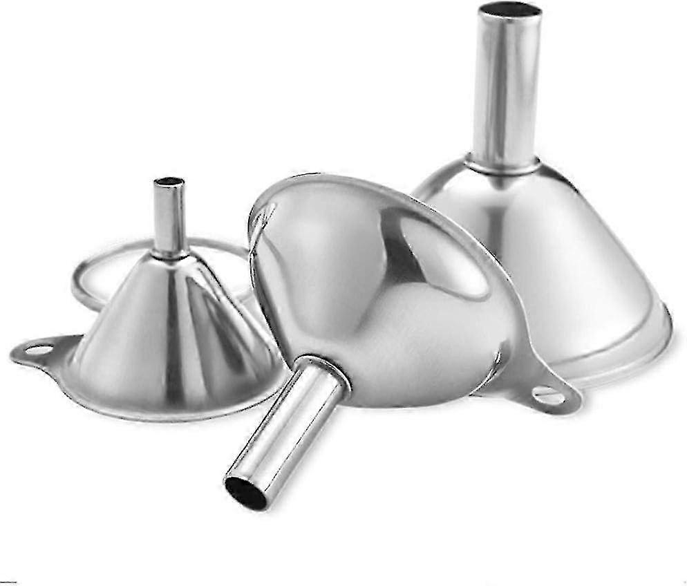 Stainless Steel Funnel Set, 3 Mini Adjustable Funnels for Liquid Transfer