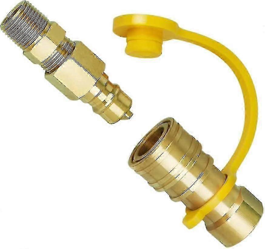 Brass Quick Connect Fittings for 3/8 Inch Natural Propane Gas Grill Hose Plug Set