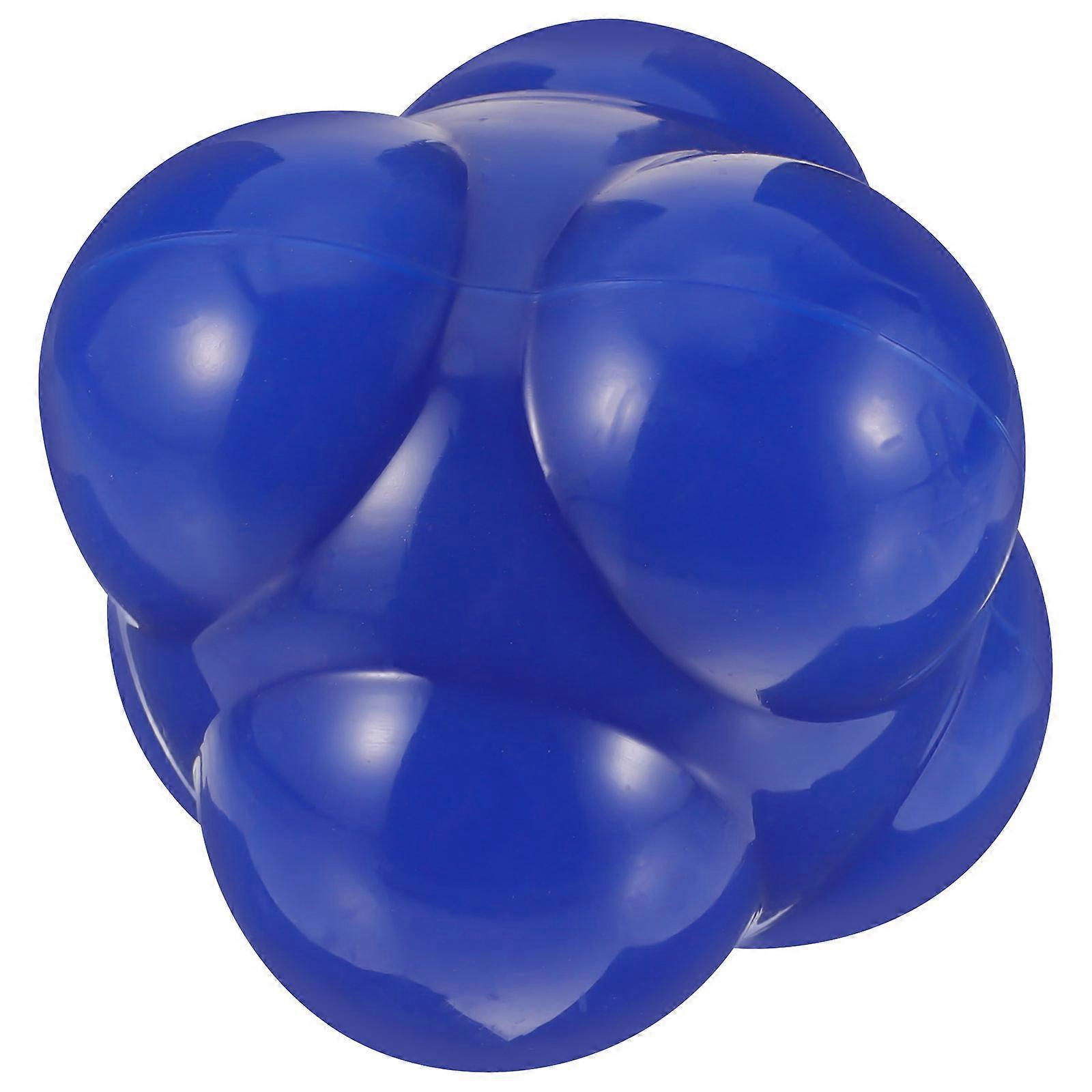 Ball Training Equipment Hexagonal Reaction Ball Unpredictable Bounce Blue 7x7x7cm Ball 1Set