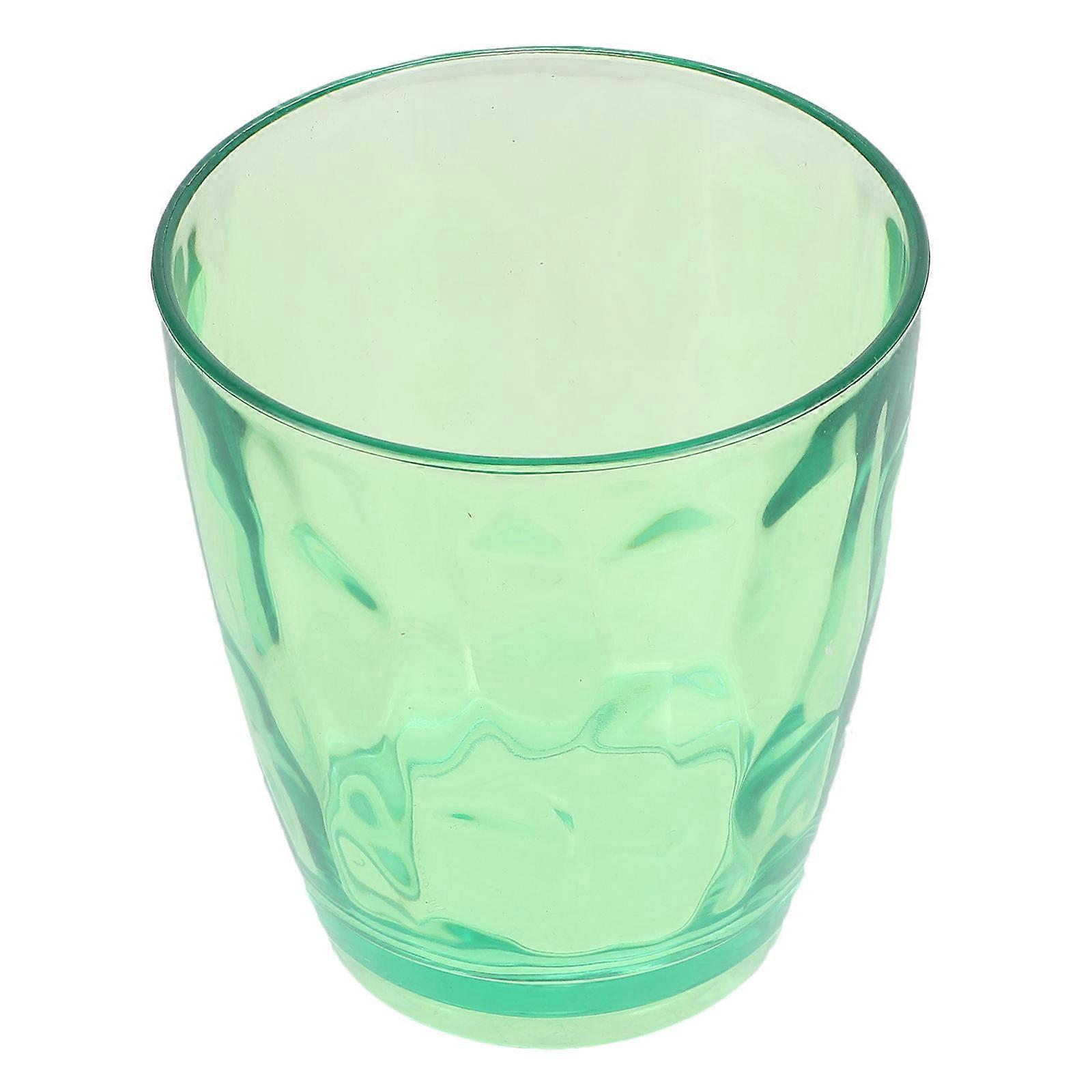 Water Grain Design Acrylic Cup Practical Square Base For Coffee Bar Transparent Design 9X9X10CM 420ml 1Pcs