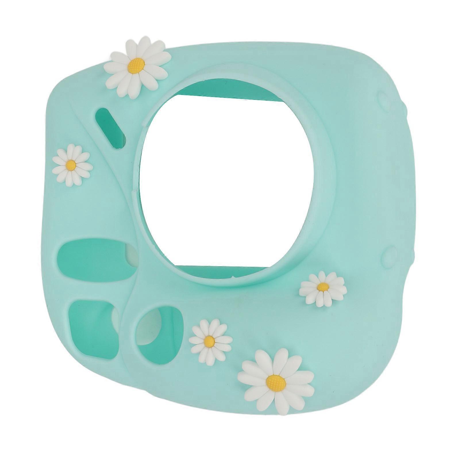 Instant Camera Lightweight Cover With Shoulder Strap Soft Silicone Protective Case For Instax Mini 7 Plus Blue Daisy 