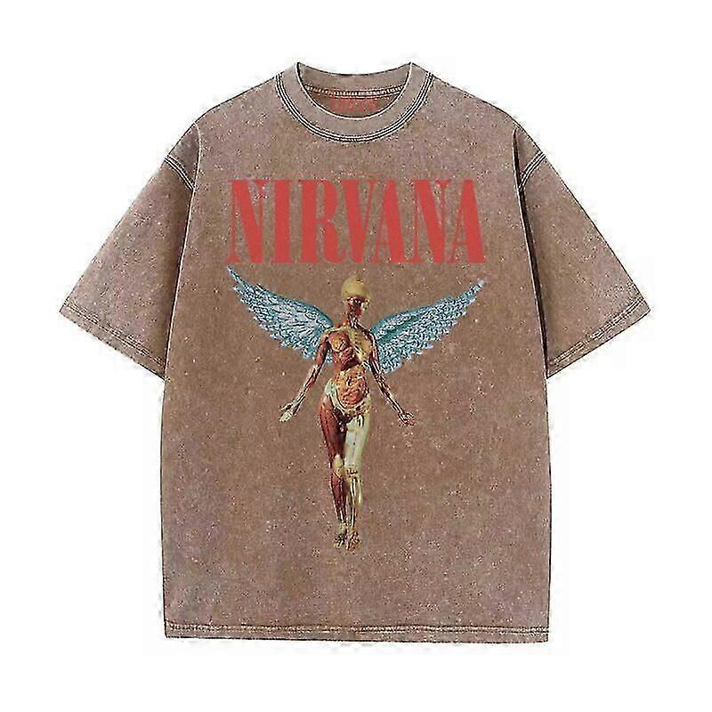 Nirvana Rocks Cobain Cote T-Shirt Rétro Ample 0619