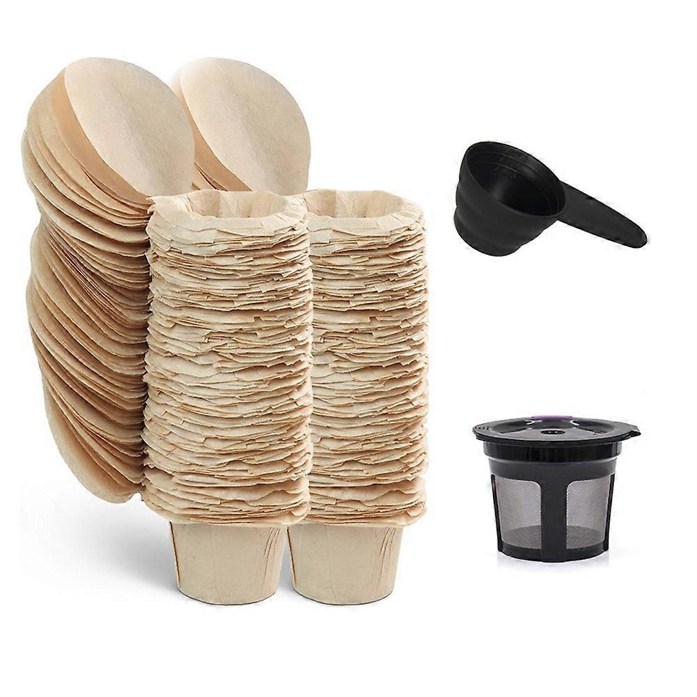 Reusable Keurg Cups & 100 Unbleached Keurg Coffee Pods Paper Filters with Lids,for Keurg 2.0&1.0 Coffee Maker