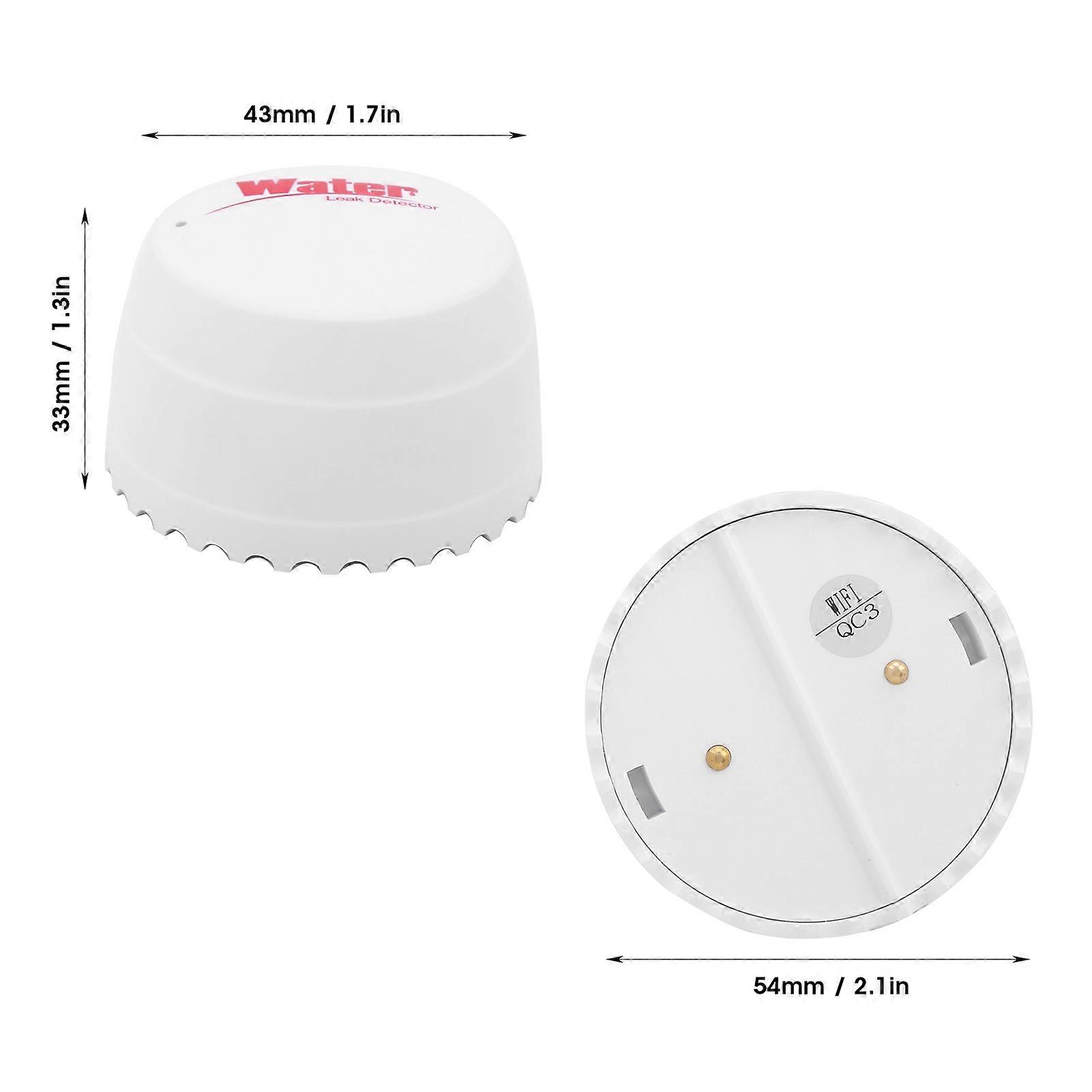 3V Wifi Wireless Water Leakage Detector Overflow Alarm Red LED Indicator Works for Tuya