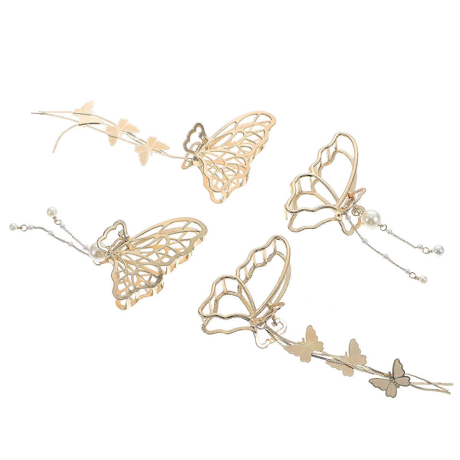 4pcs Butterfly Hair Claw Clips for Women – Durable, Comfortable Grip for Styling and Daily Wear
