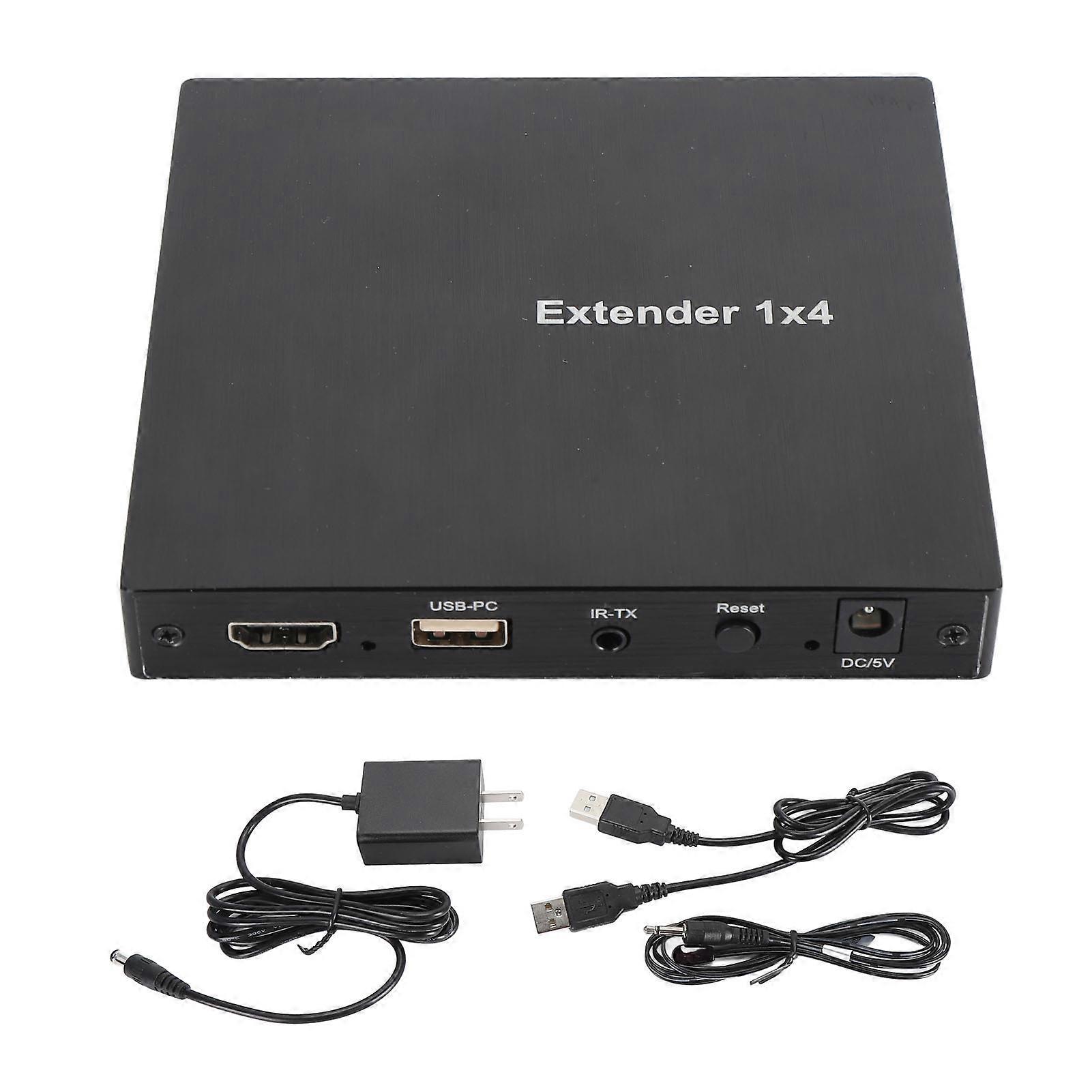 1080p HDMI Extender Splitter, 656ft 1x4 KVM for PC/Laptop/Set Top Box, US Plug