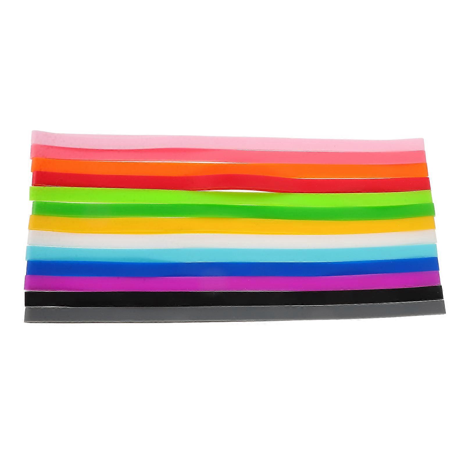 Towel Bands Elastic Silicone Beach Chair Towel Bands Assorted Color 30.00X1.00X0.50cm Secure Hold 13Pcs