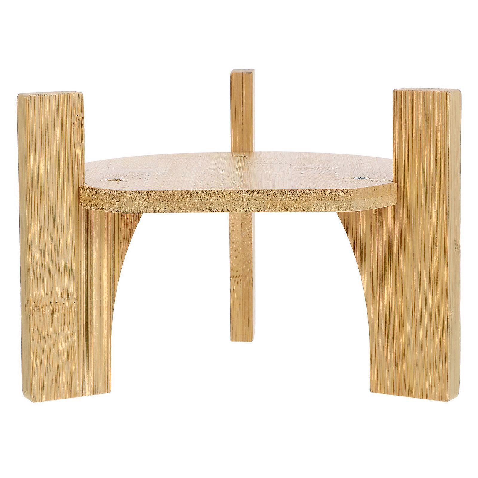 Bamboo Beverage Dispenser Stand Sturdy Drink Holder Rack for Water Jugs, Flower Pots, and Teapots – Versatile Base for Home, Parties, and Events
