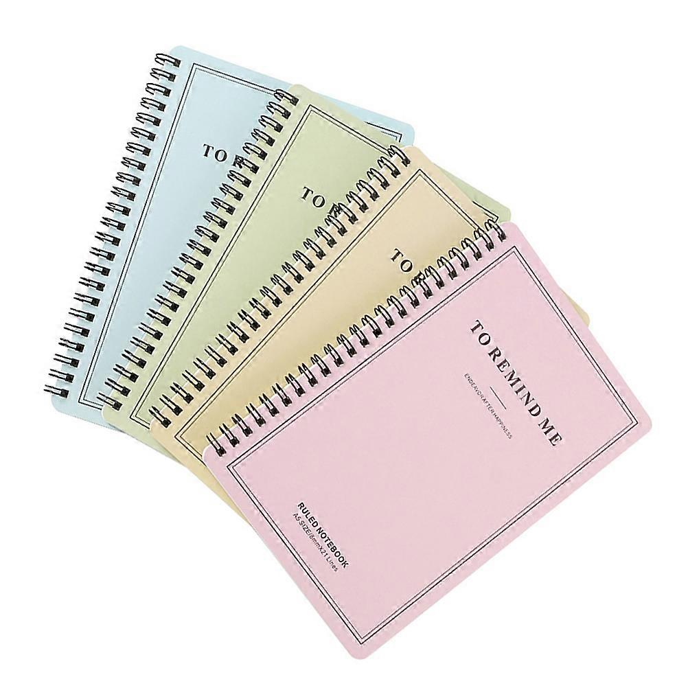 4 Pack Side Spiral Notebooks for Students, Thick Smooth Paper Travel Diary Journals Stationery Set