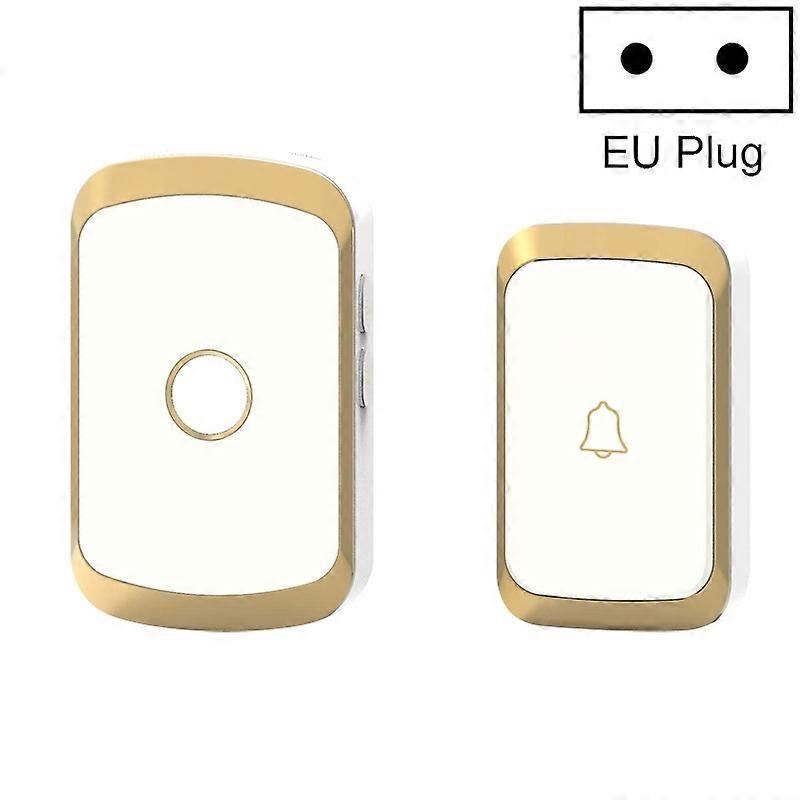 Remote Control Waterproof Doorbell EU Plug - Golden