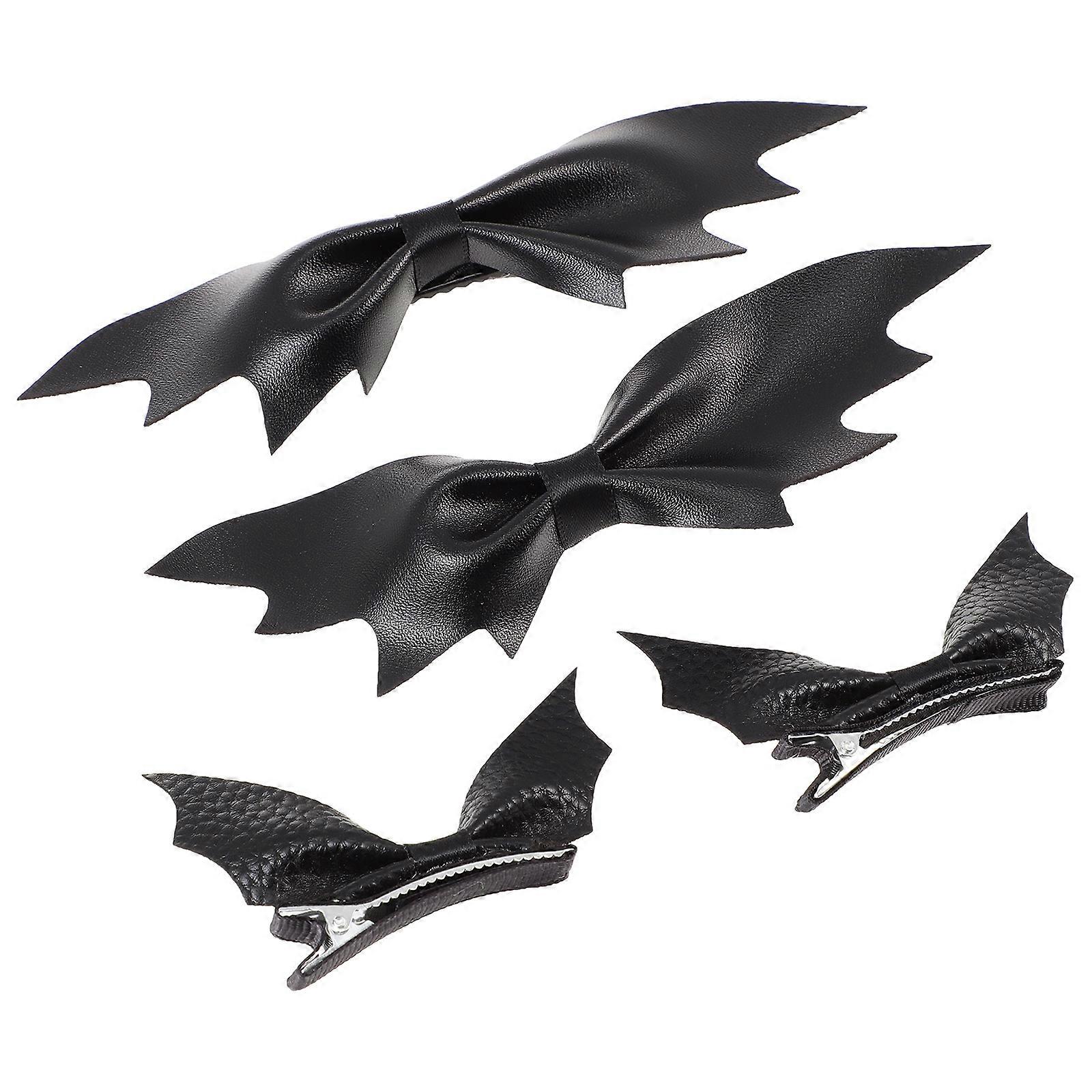 Upřesněný popis produktu na základě vámi poskytnutých údajů:

** 4ks Black Bat Wing Hair Barrettes Set - Gotické sponky do vlasů s realistickým netopýrem