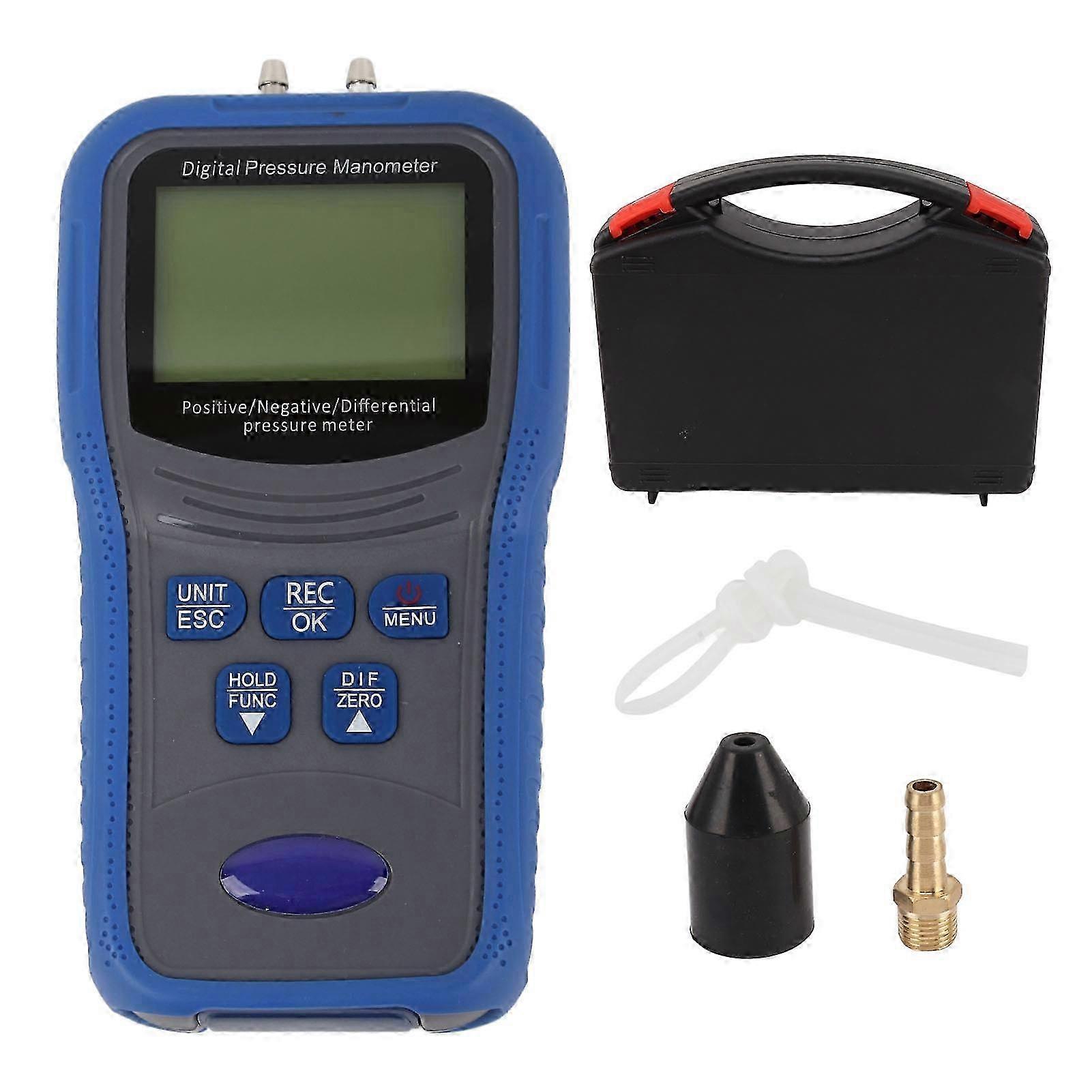 High Accuracy Digital Manometer with LCD Display for Fast Gas Pressure Measurement