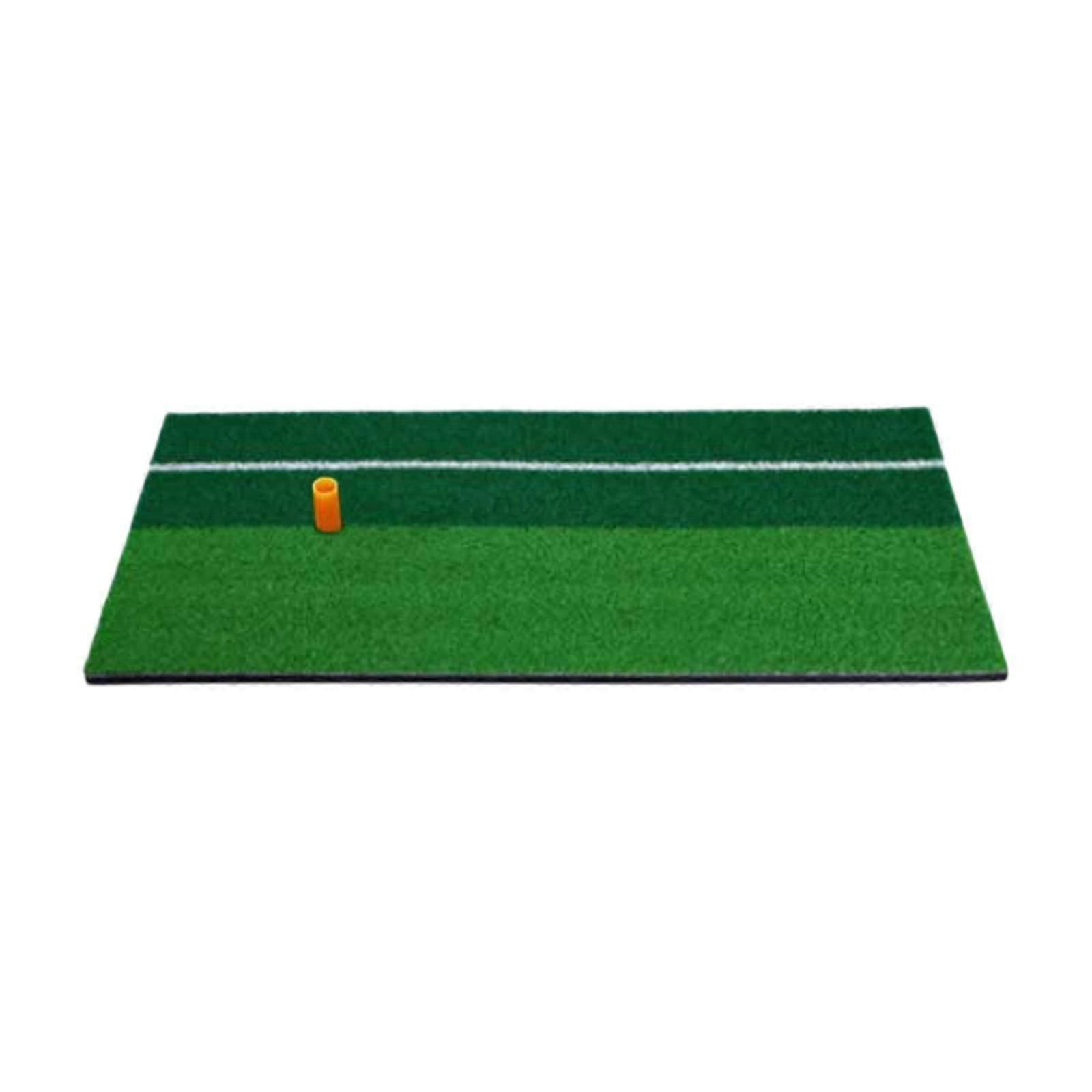 Golf Hitting Mat Multifunction Simulation Turf Practice Mat Improve Accuracy Yellow Line