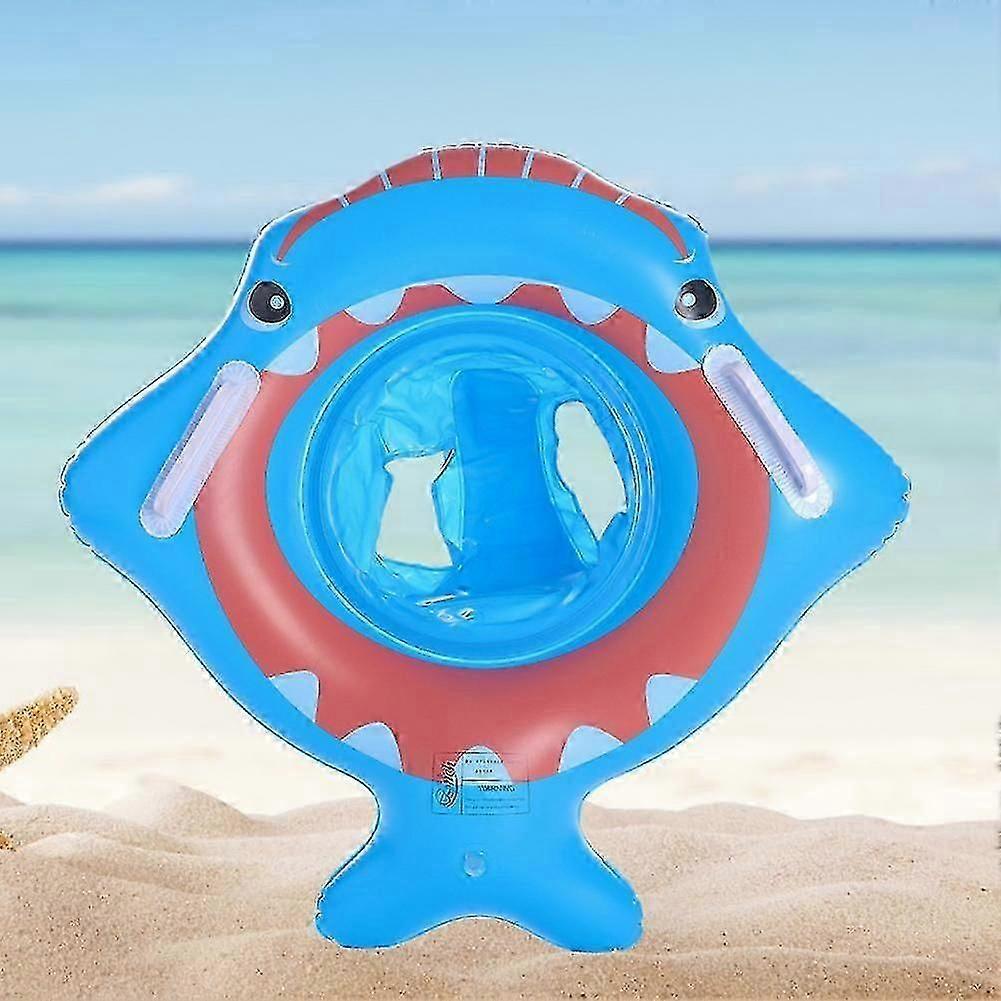 Baby Swimming Float, Inflatable Waist Float Ring with Seat and Handle Shark Pool Float Boat for Age 1-5 Years Infant Children