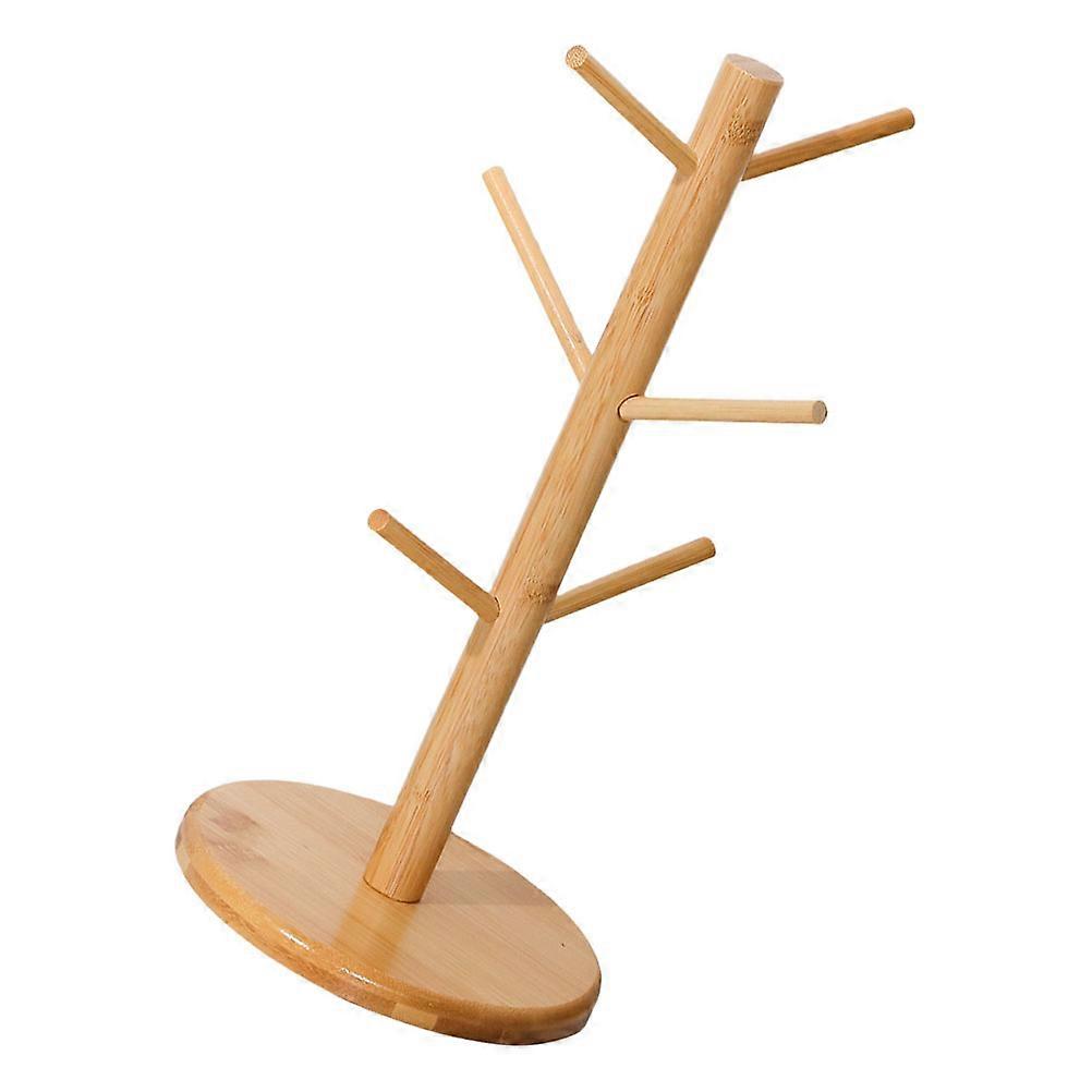 Storage Holder Bamboo Mug Tree Organizer Home Kitchen 1Set