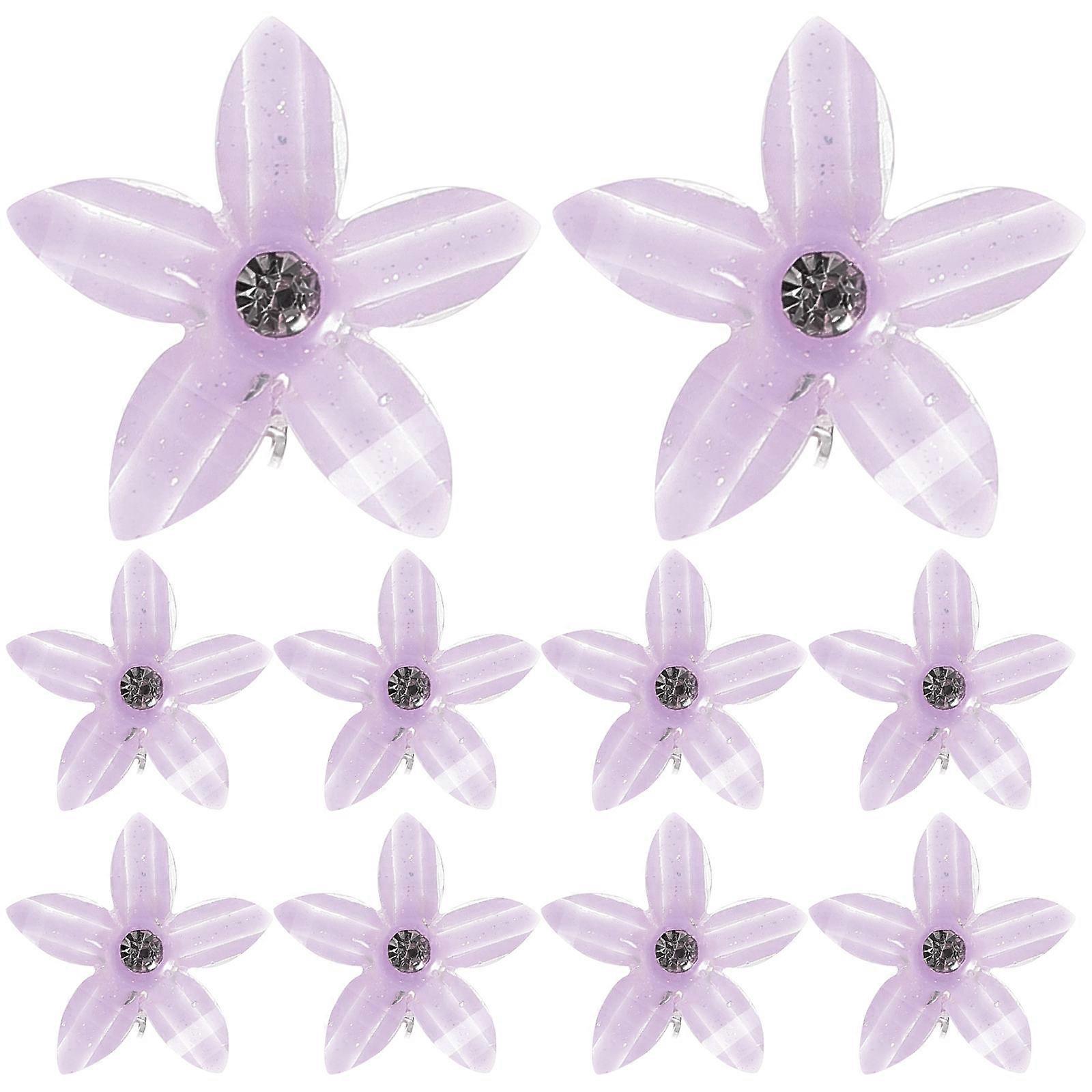 مقاطع شعر الفتاة قبضة شعر صغيرة للنساء لقط وظيفة الشعر الأرجواني 10 قطع