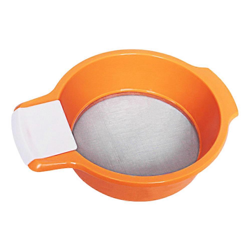 Handheld Flour Sifter Small Sieve Round Strainer ABS Gardening Use Kitchen 21x15cm 1Pack