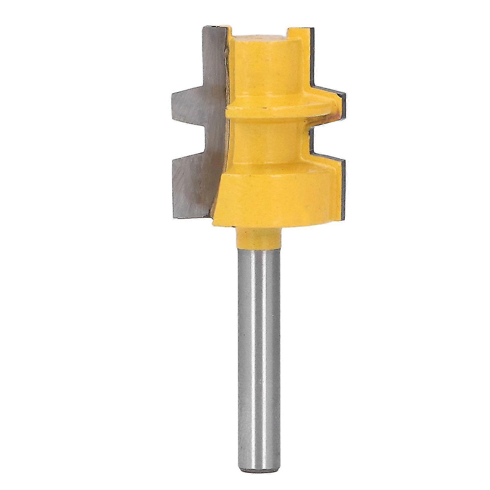 Reversible Glue Joint Router Bit with Square Tooth T Slot Milling Cutter - 1/4 Round Shank Tool for Woodworking Projects