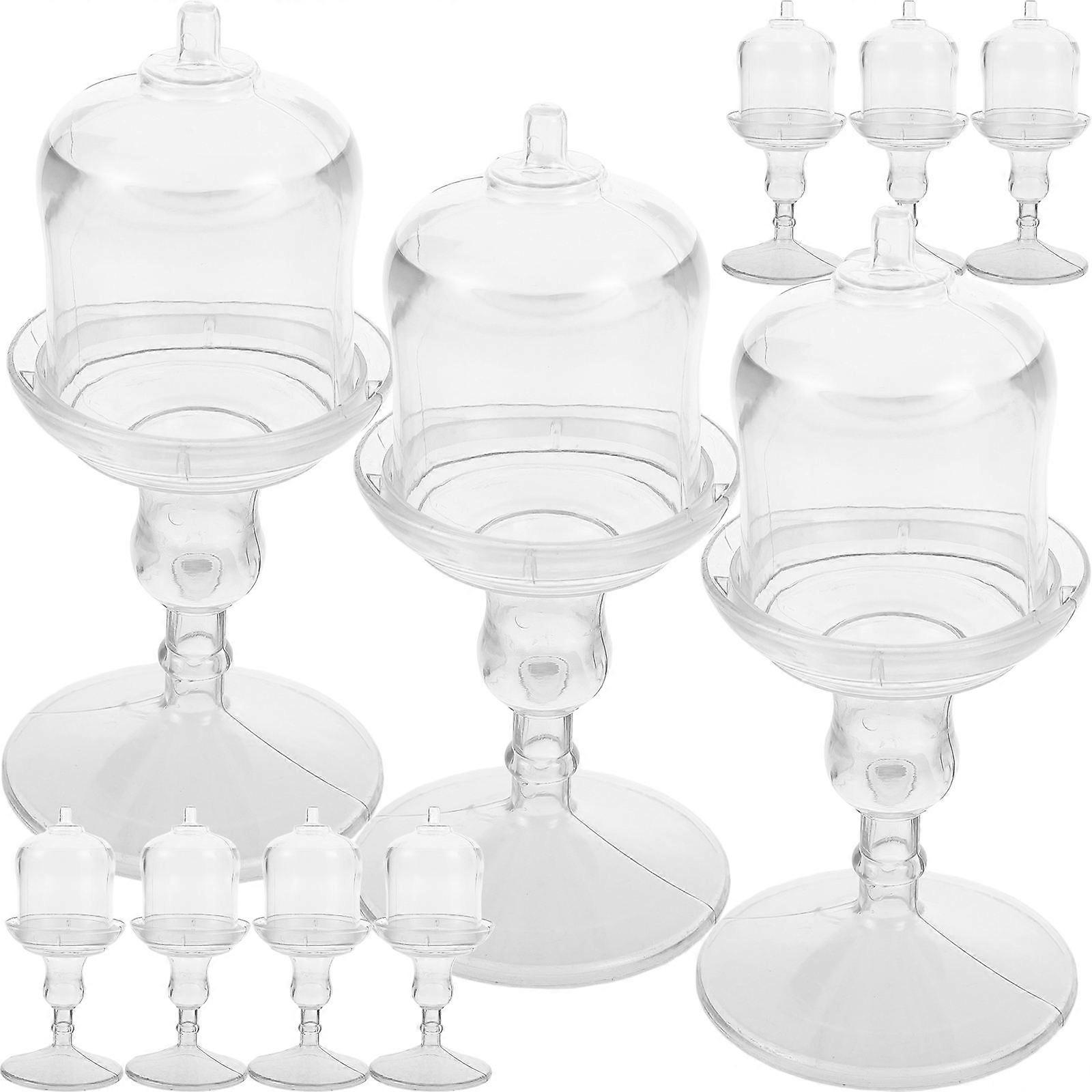 Candy Display Plate With Dome Transparent For Holiday Events 14X6.3X6.3CM Dessert Display 10Pcs