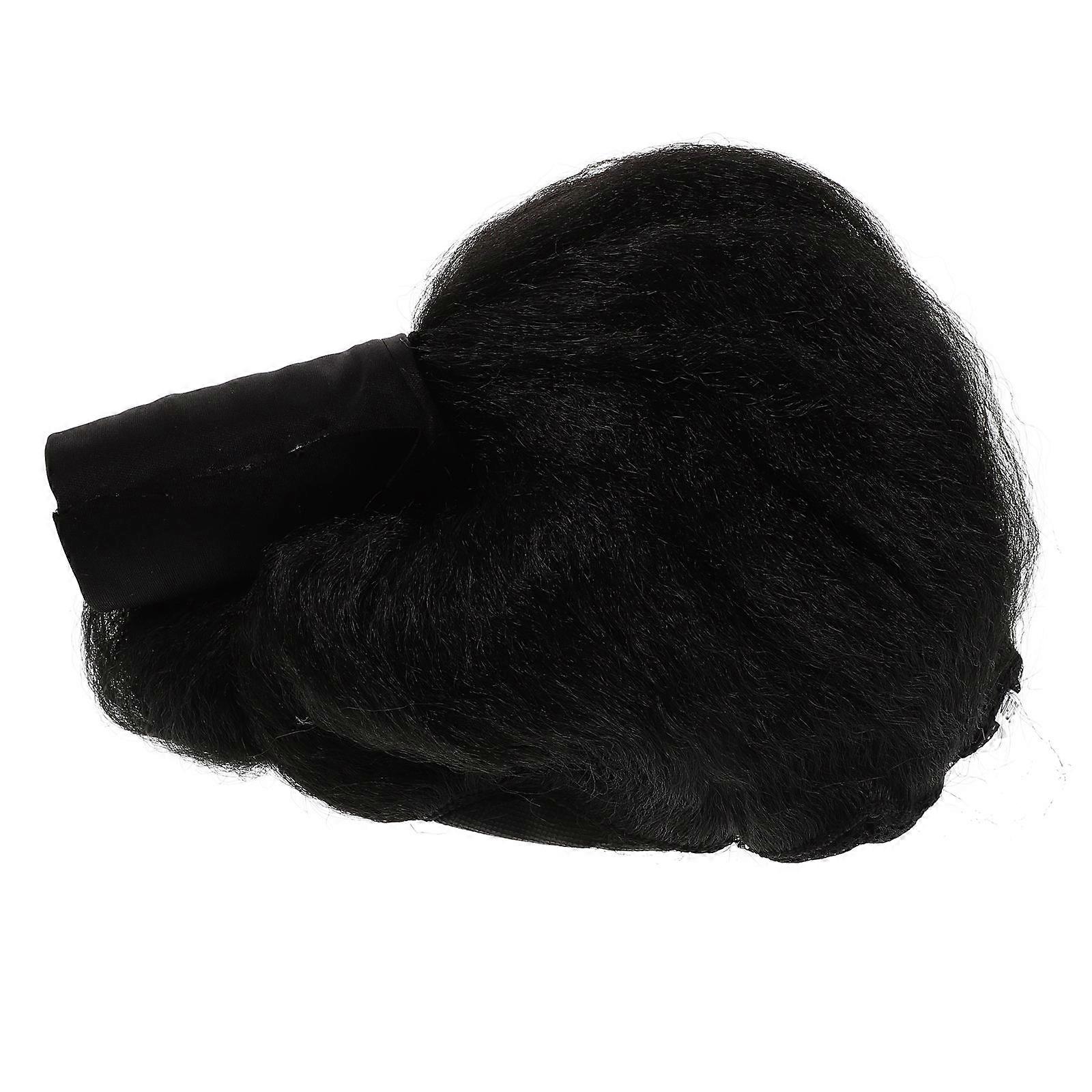 Wrestling Costume Wig Men Samurai Wig for Performance Black