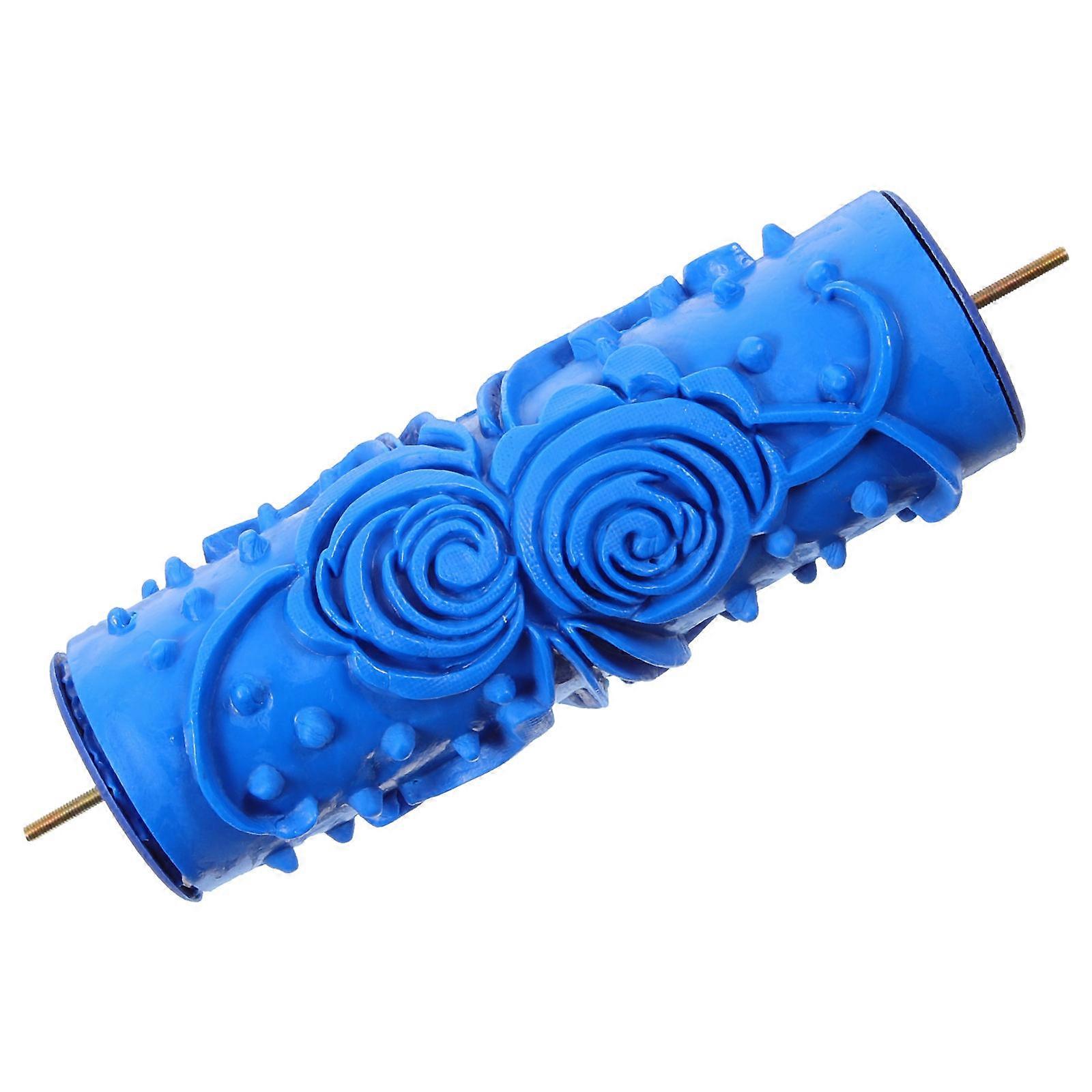 Blue Rubber Glue Roller for Unique Wall Patterns, Compatible with Texture Painting Machines