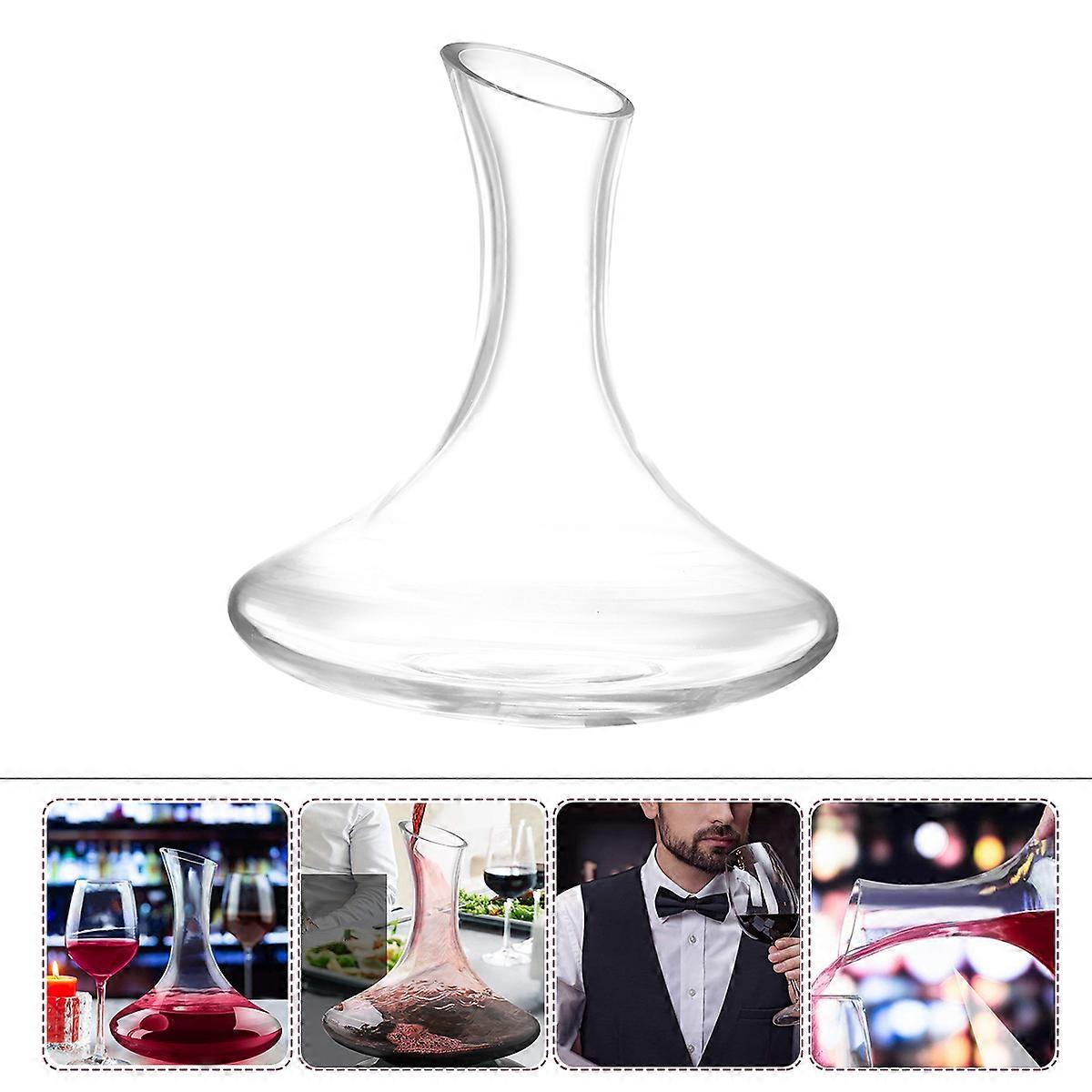 Transparent Glass Wine Decanter for Home Use Enhances Flavor with Design 1pc