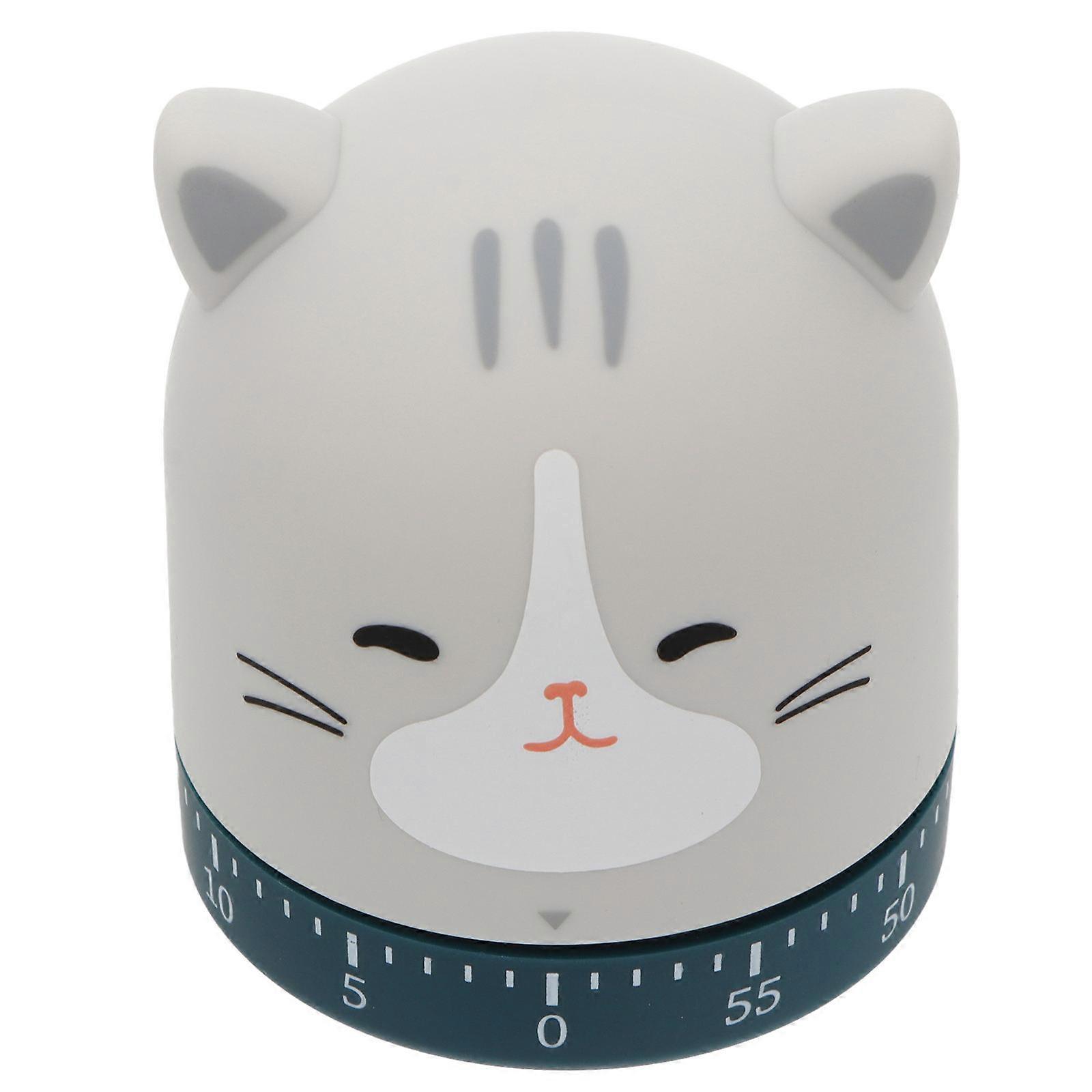 Cartoon Kitchen Timer Manual Mechanical 60 Minute Timer for Kitchen Use Made of ABS Grey Color Loud