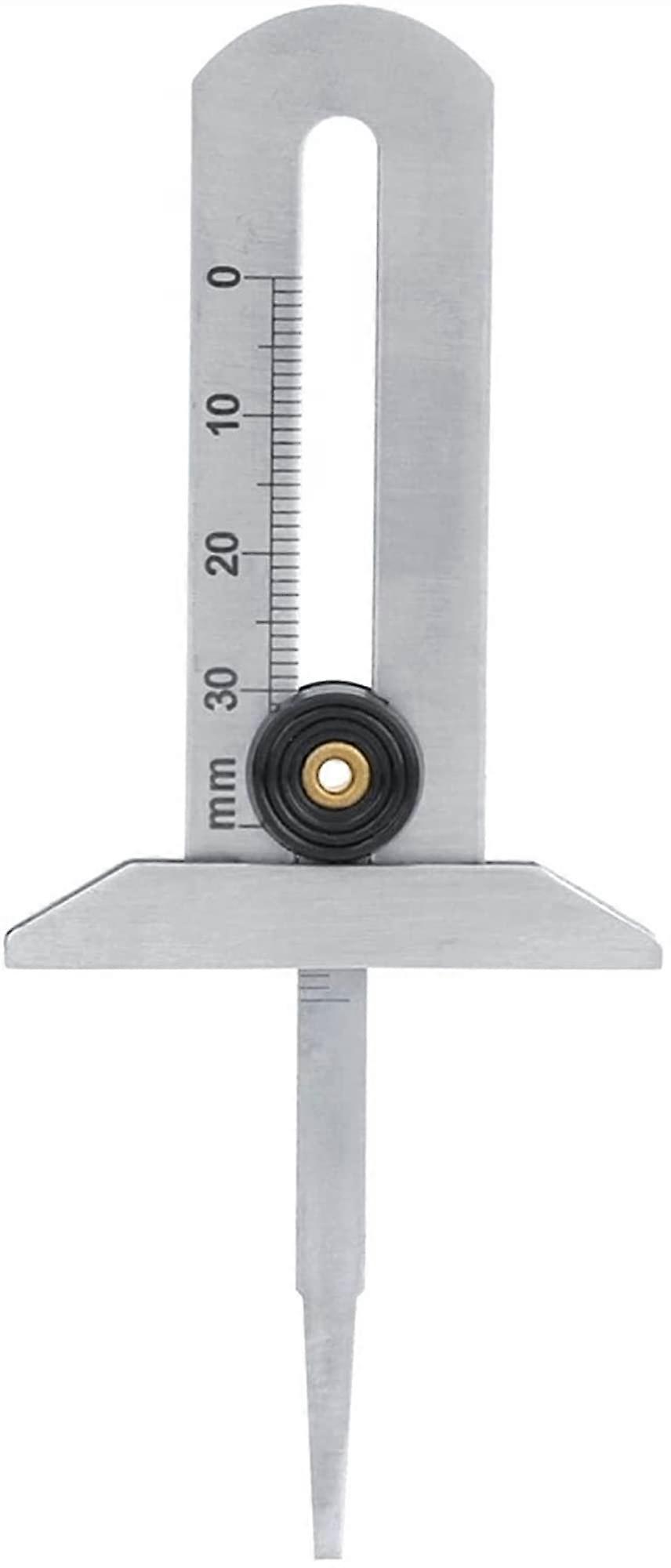 Tire Tread Depth Gauge 0-30mm, Stainless Steel Measuring Tool, Accurate Tire Profile Depth Caliper