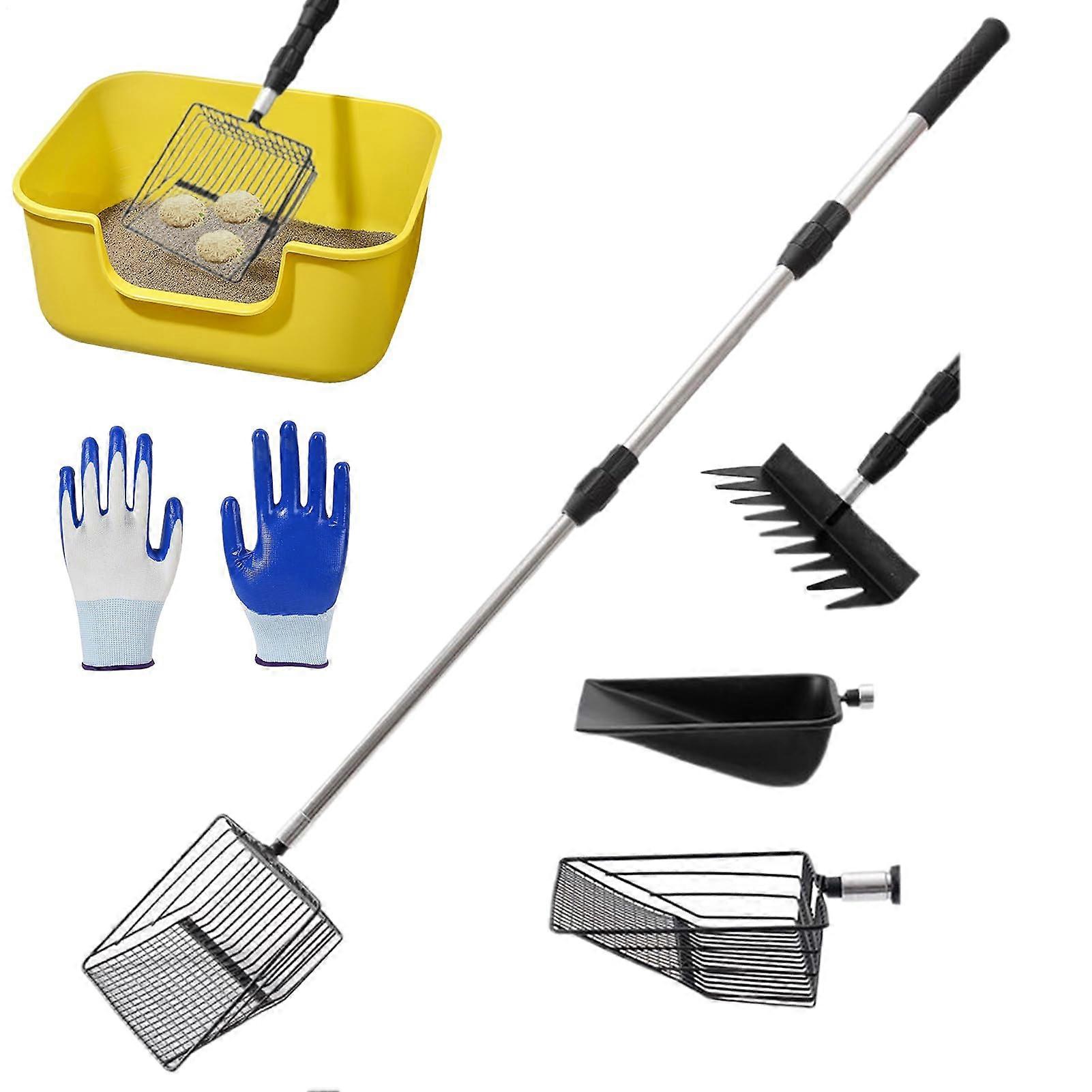 Chicken Poop Scoop Extendable Shovel With 4 Attachments For Chicken Coop Litter Bedding And Poultry Keeping