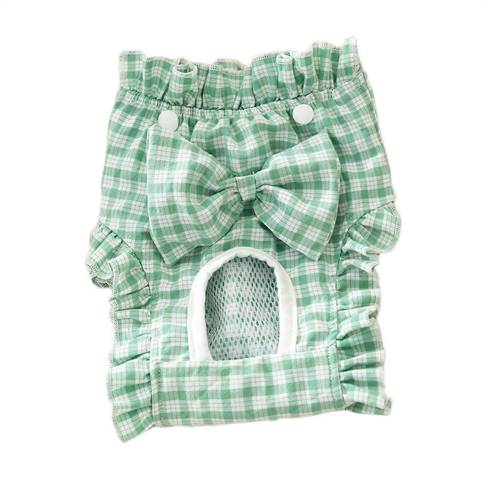 Reusable Dog Diapers Soft Adjustable Small Size Plaid Design Puppy Pants Belly Wrap For Female Dogs Urine Control XL