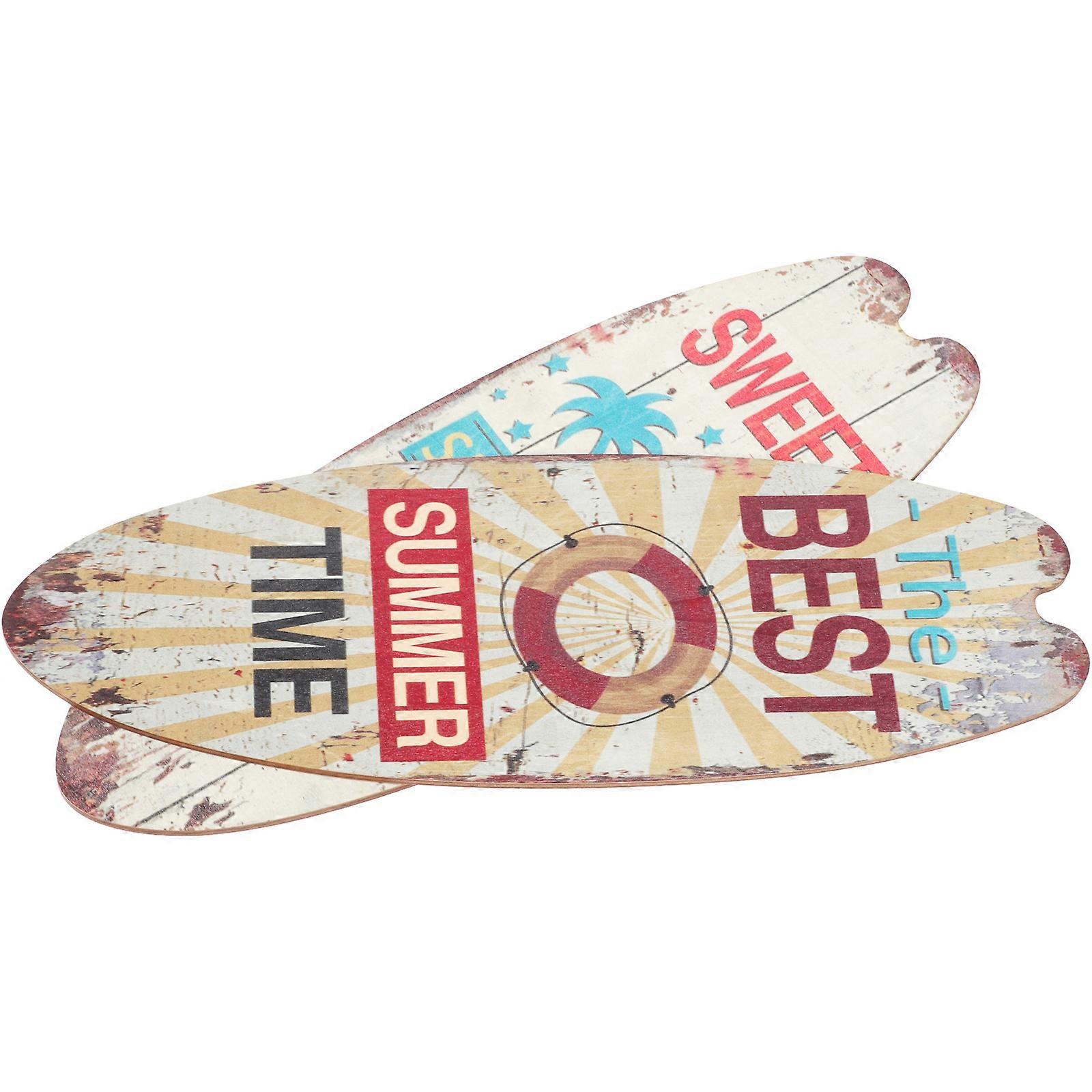 Retro Surfboard Plaque, Wooden Wall Decor for Indoor Beach Theme, Vintage Ocean Sign for Home Surfing and Coastal Style Enthusiasts