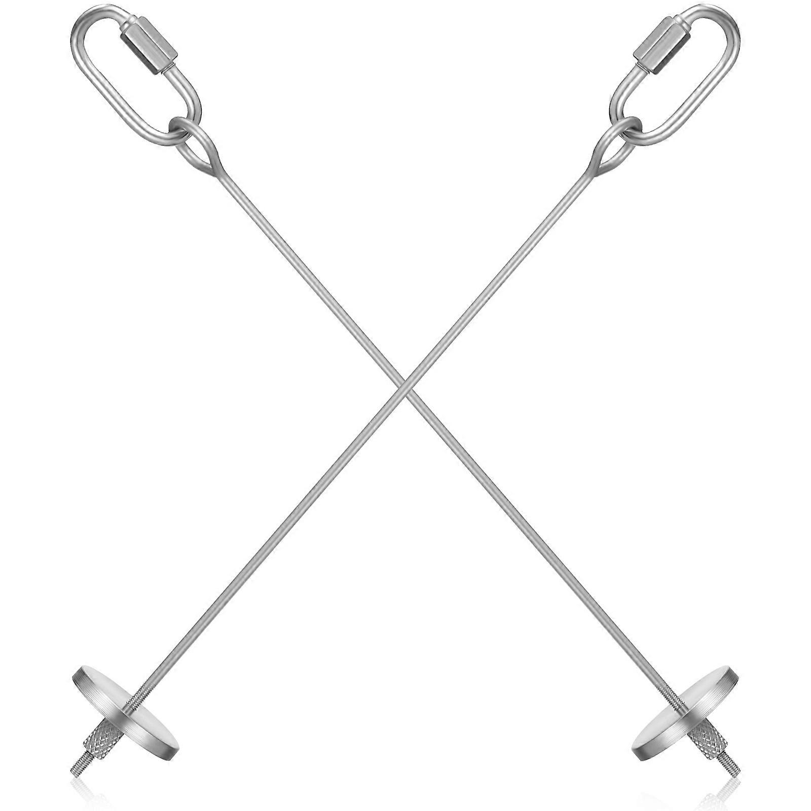 Stainless Steel Bird Skewers for Cage Silver Color 2 Pcs Strong and Durable Fruit Vegetable Sticks