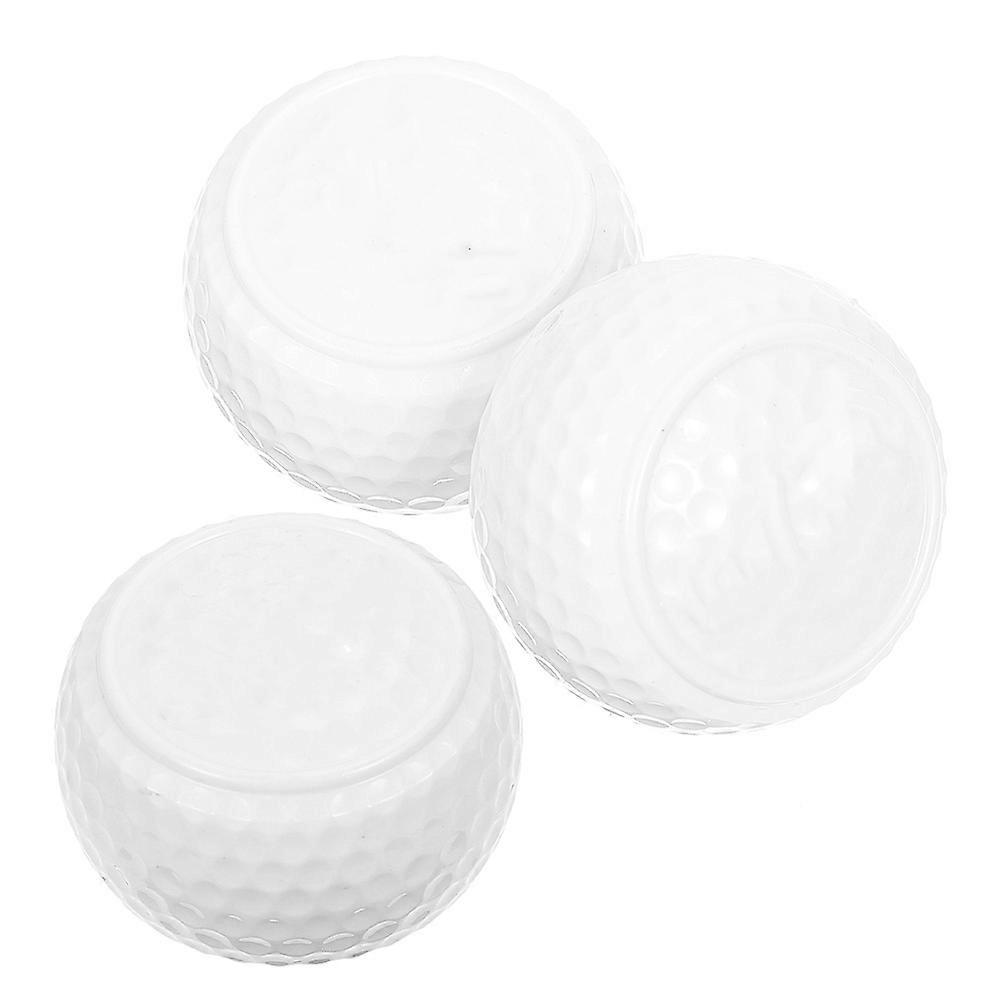 Funny Golf Ball Flat Golf Balls Putting Practice For All Skill Levels White 4.00X4.00X2.20CM Improving Putting Skills 3Pcs