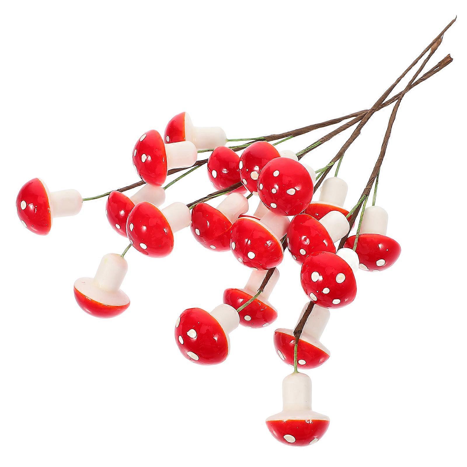 Faux Mushroom Picks for Decor Lightweight Foam Craft Accessories for DIY Projects and Home Decor