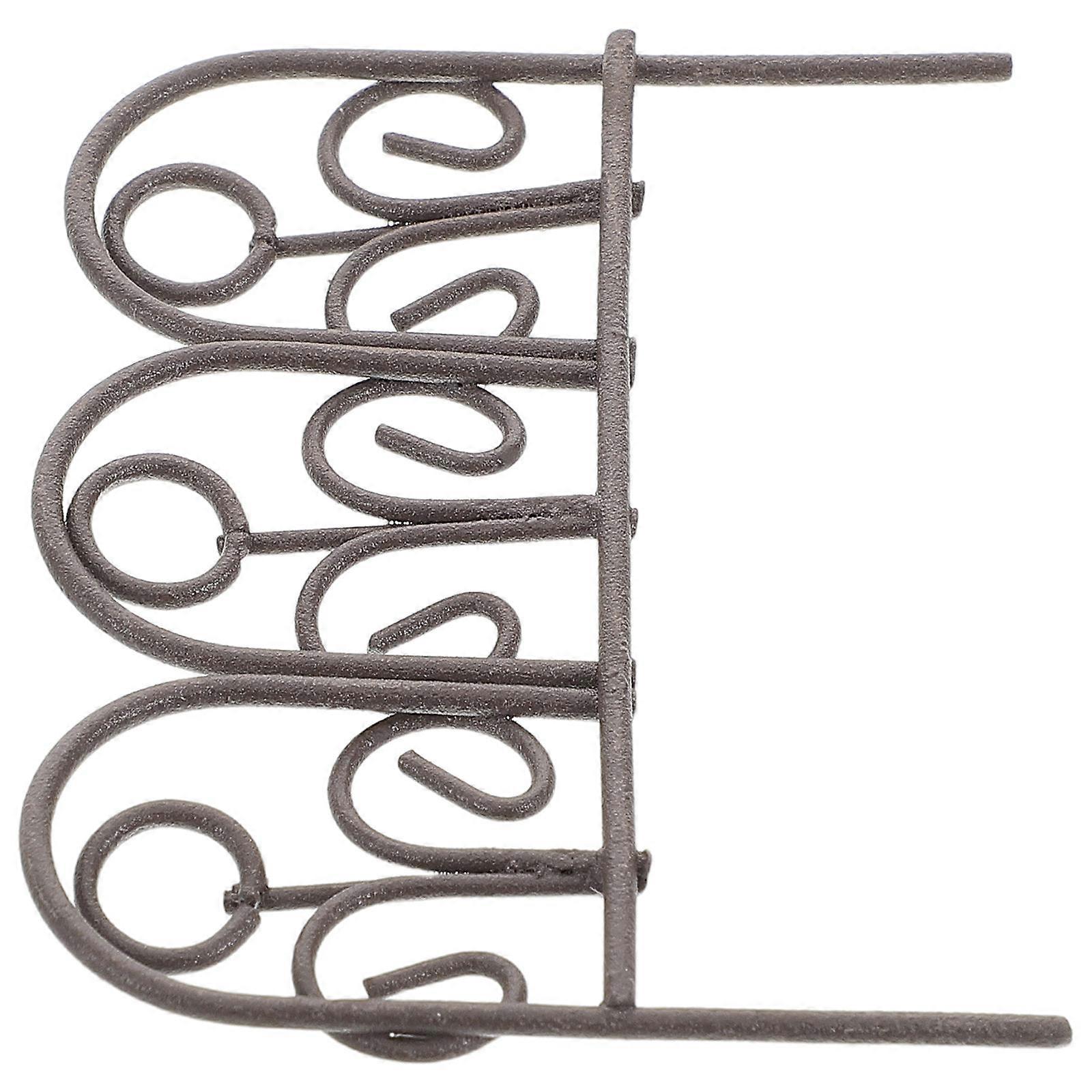Mini Farm Accessories Iron Miniature Fence Model Miniature Garden Ornament Rectangular Vintage Accent for Miniature Garden 1Pack